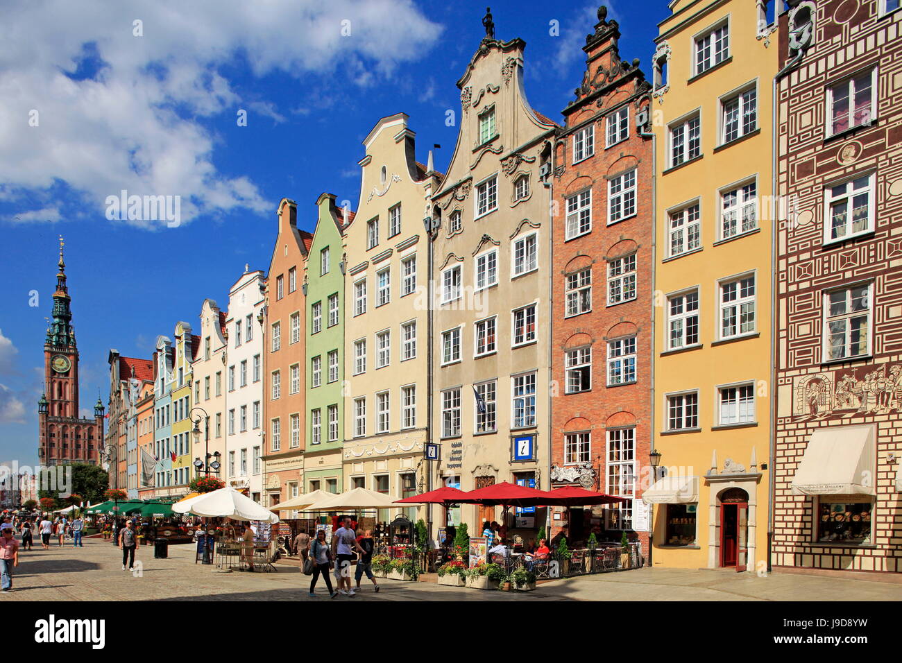Marché longtemps à Gdansk, Gdansk, Pologne, l'Europe occidentale, Banque D'Images