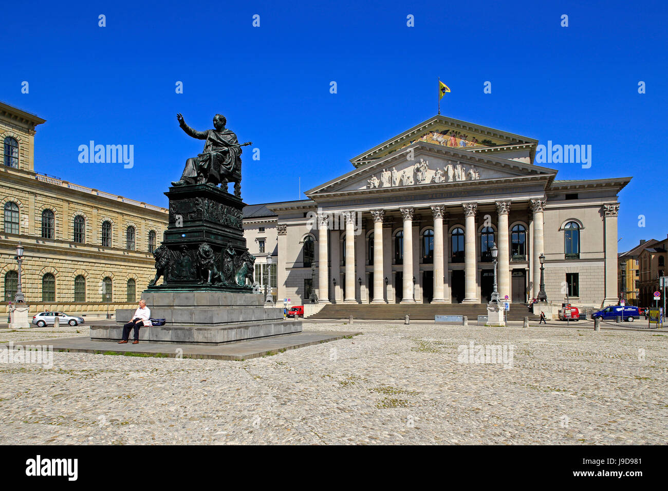 Théâtre National de Munich le Max-Joseph-Platz, Munich, Haute-Bavière, Bavaria, Germany, Europe Banque D'Images