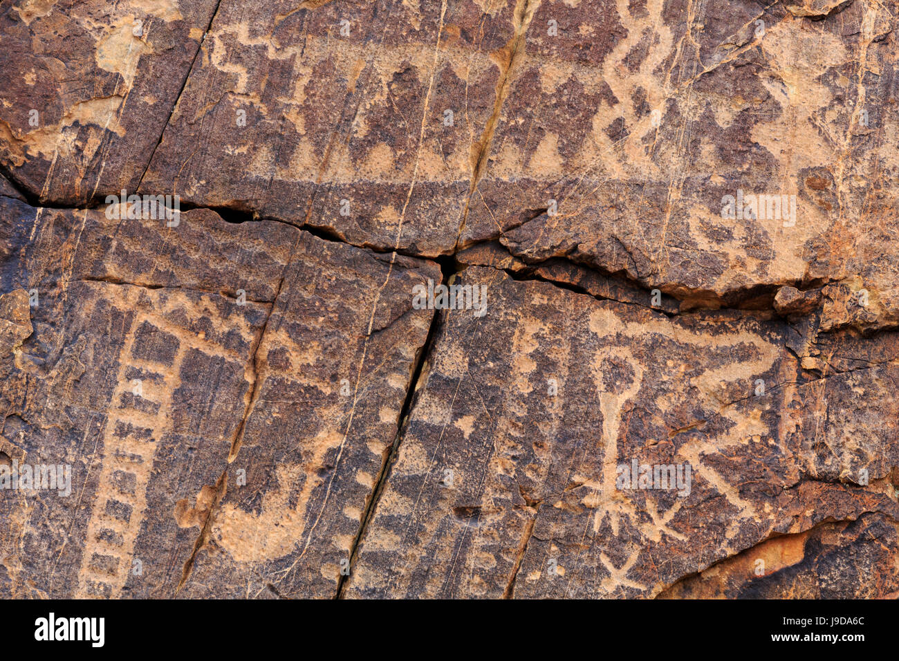 Des pétroglyphes, Parowan Gap, Fer à Repasser County, Utah, USA, Amérique du Nord Banque D'Images