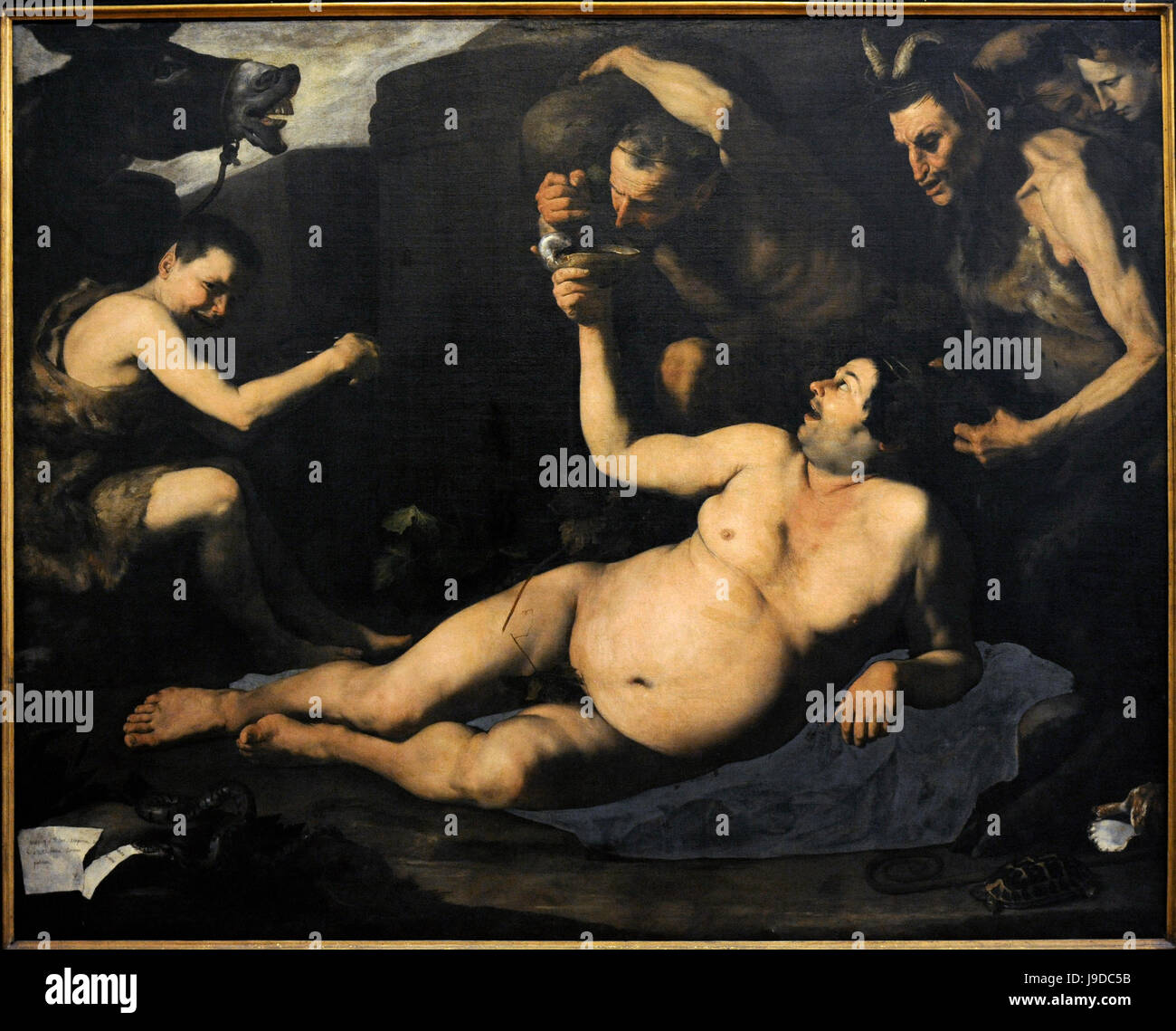 Jusepe de Ribera (1591-1652). Peintre Baroque. Silène ivre, 1626. Musée national de Capodimonte. Naples. L'Italie. Banque D'Images