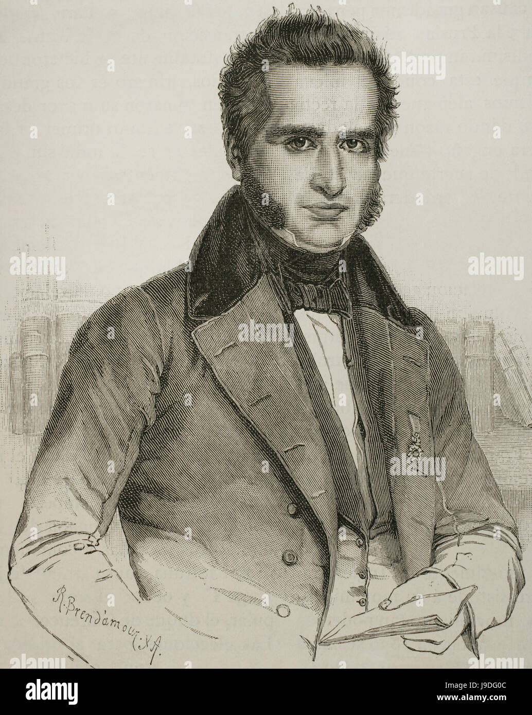 Friedrich Christoph Dahlmann (1785-1860). Historien et homme politique allemand. Portrait. Gravure de Richard Brend'amour (1831-1915). Historia 'universel', 1885. Banque D'Images