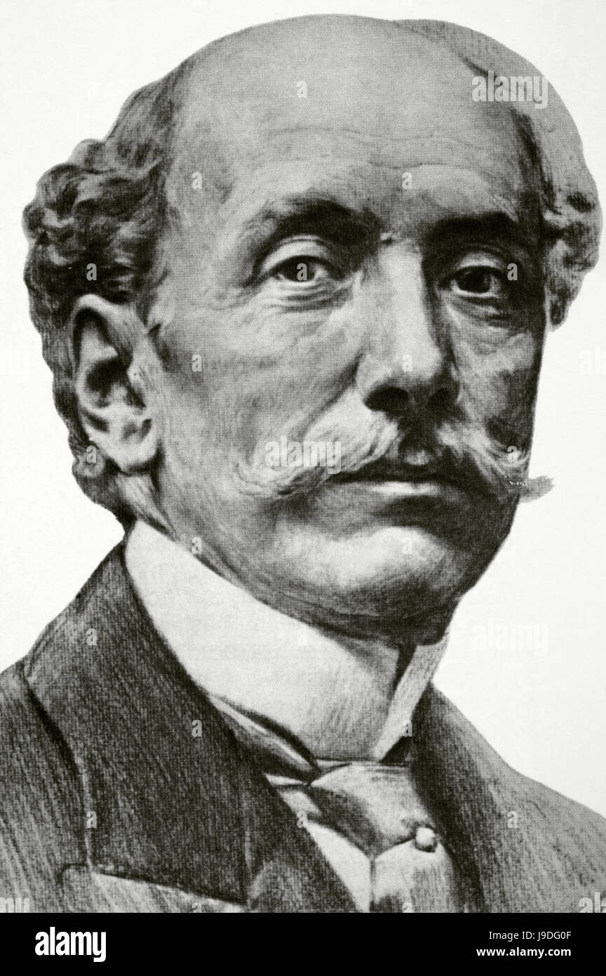Eduardo Dato Iradier (1856-1921). L'Espagnol leader politique. Il a servi trois fois en tant que Premier ministre espagnol : 1913-1915, juin-novembre,1917 et (1920-1921). Aussi il a été quatre fois Président du Congrès espagnol des députés. Portrait. La gravure. Banque D'Images