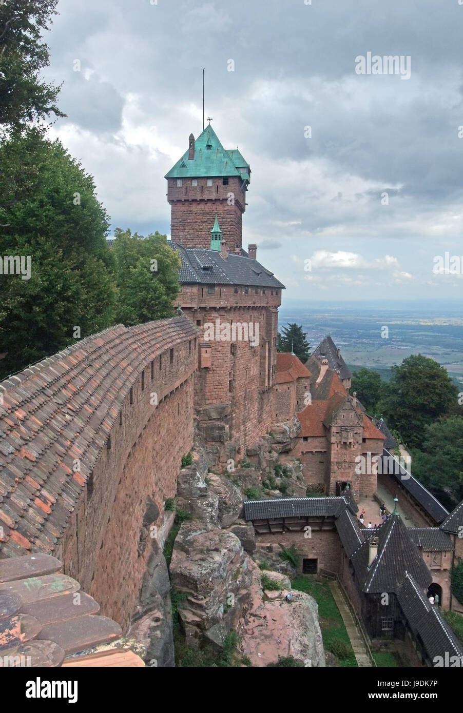 Alsace, forteresse, tour, historique, histoire, monument, pierre, tourisme, nuage, Banque D'Images