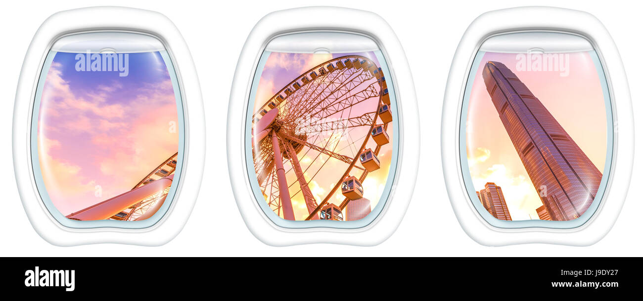 Roue d'observation sur les hublots Banque D'Images