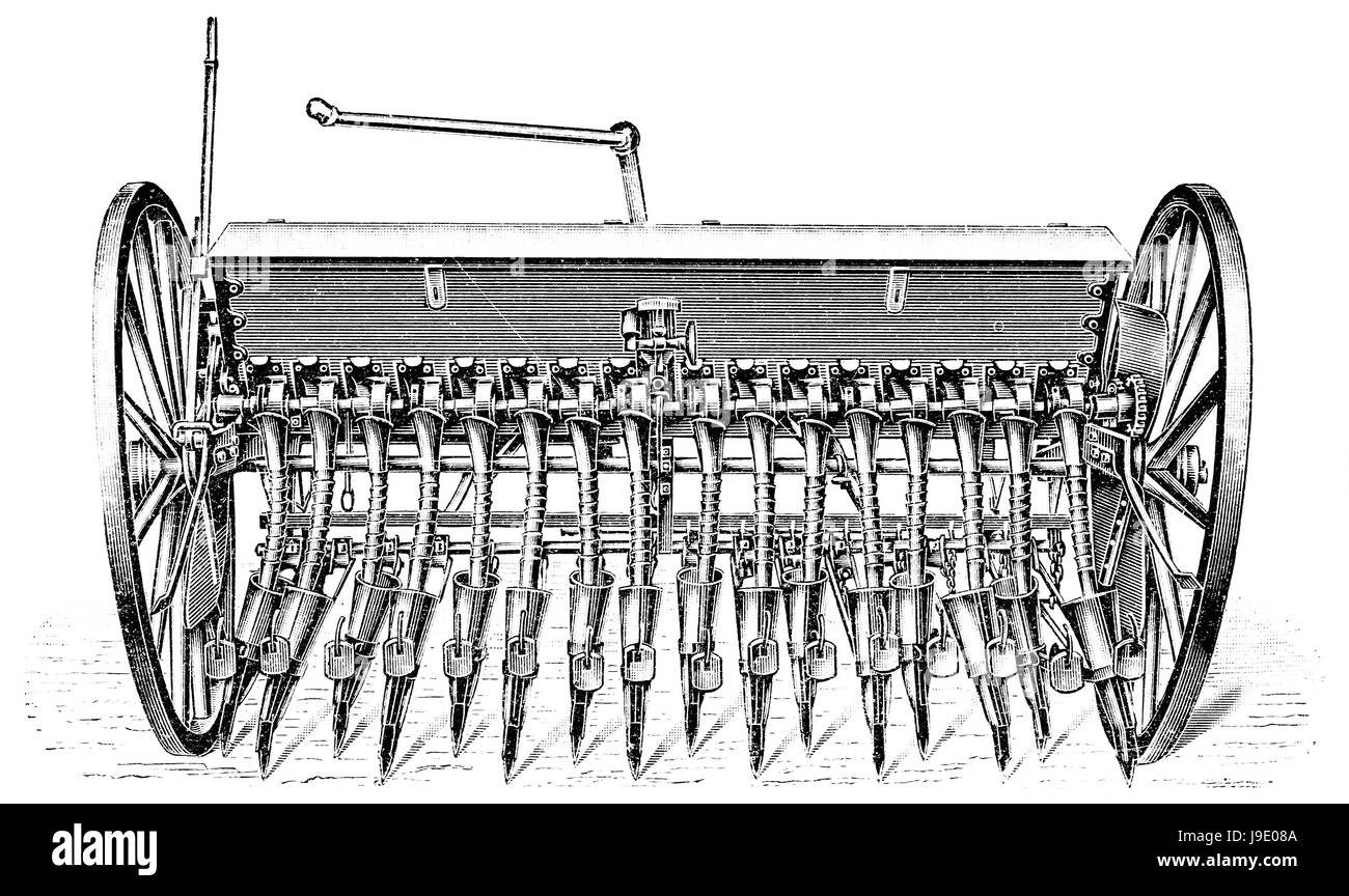 Percer, des semences, de la roue, de meubles anciens, de l'agriculture, de l'agriculture, de noir, de teint basané, jetblack, Banque D'Images