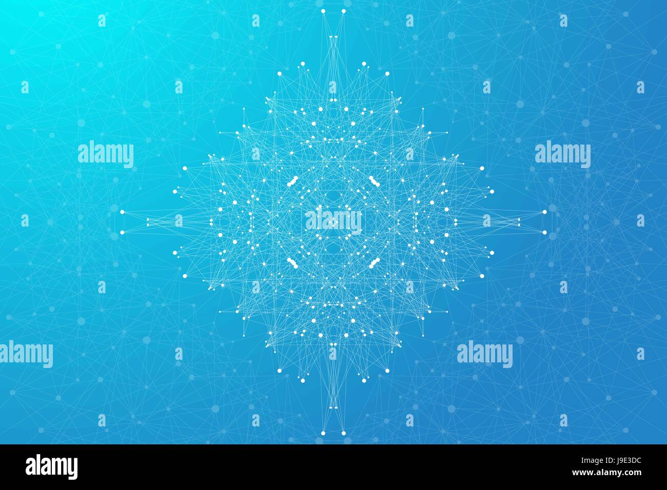 Abstrait géométrique ligne connecté avec des points. Big la visualisation de données. Arrière-plan de la communication et de la molécule. Réseau social d'informations. Concept de la technologie moderne. Vector illustration. Illustration de Vecteur