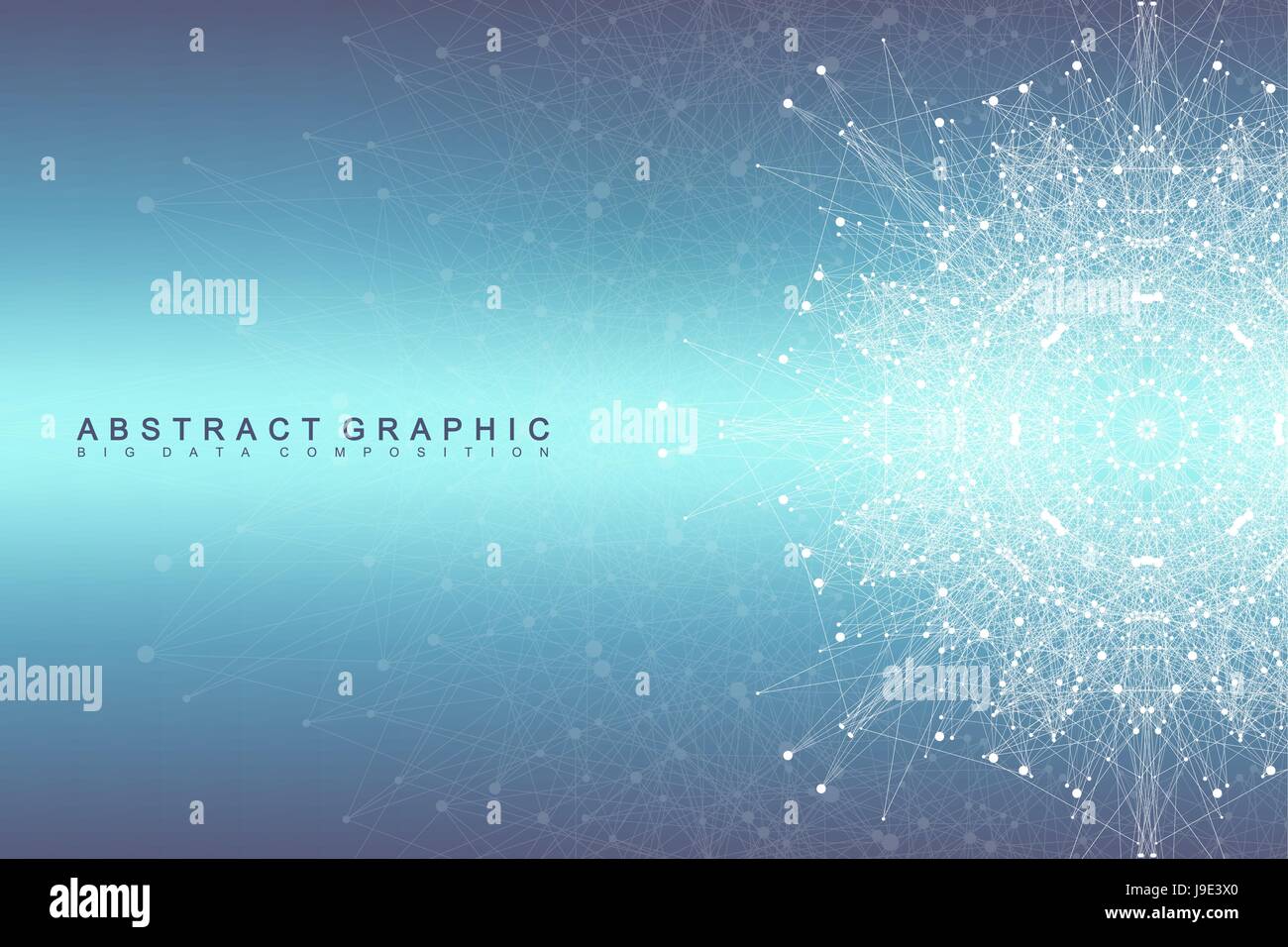 Résumé Contexte La communication graphique. Big la visualisation de données. Lignes connectées par des points. Les réseaux sociaux. L'illusion de profondeur et de perspective. Vector illustration. Illustration de Vecteur