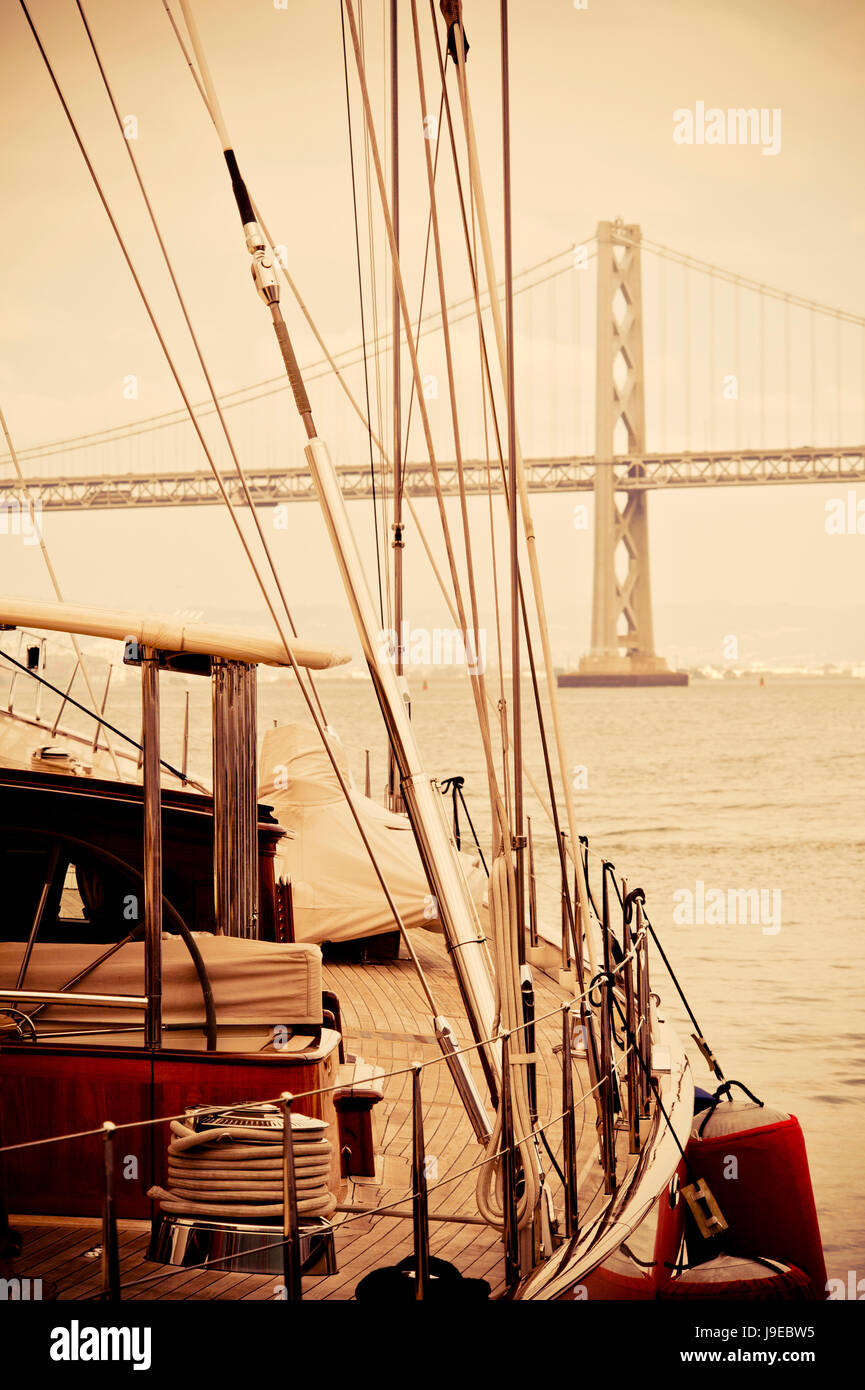 Yachts stationné au quartier du port de San Francisco Banque D'Images