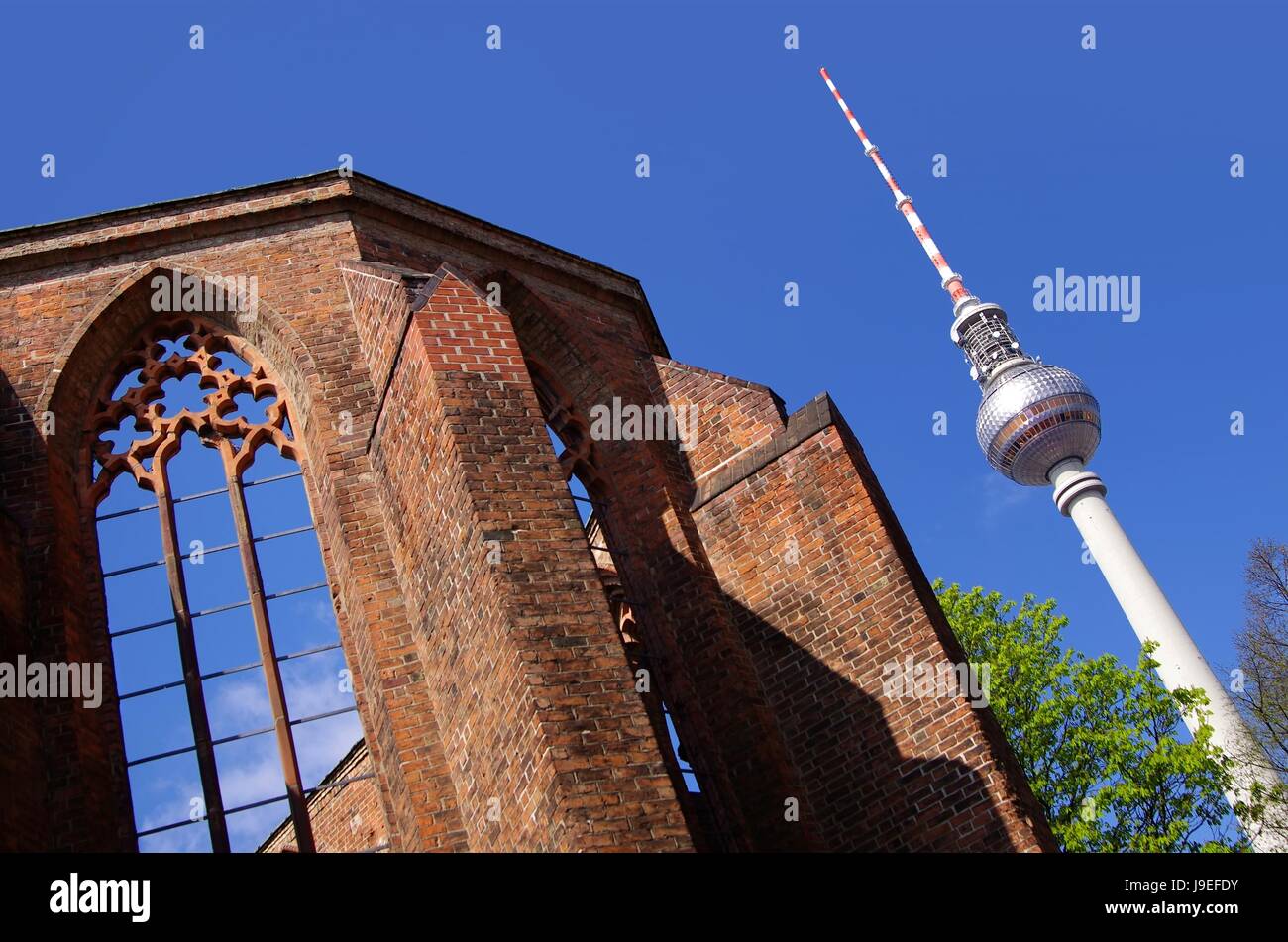 Église, Berlin, tour de la télévision, monastère, style de construction, Banque D'Images