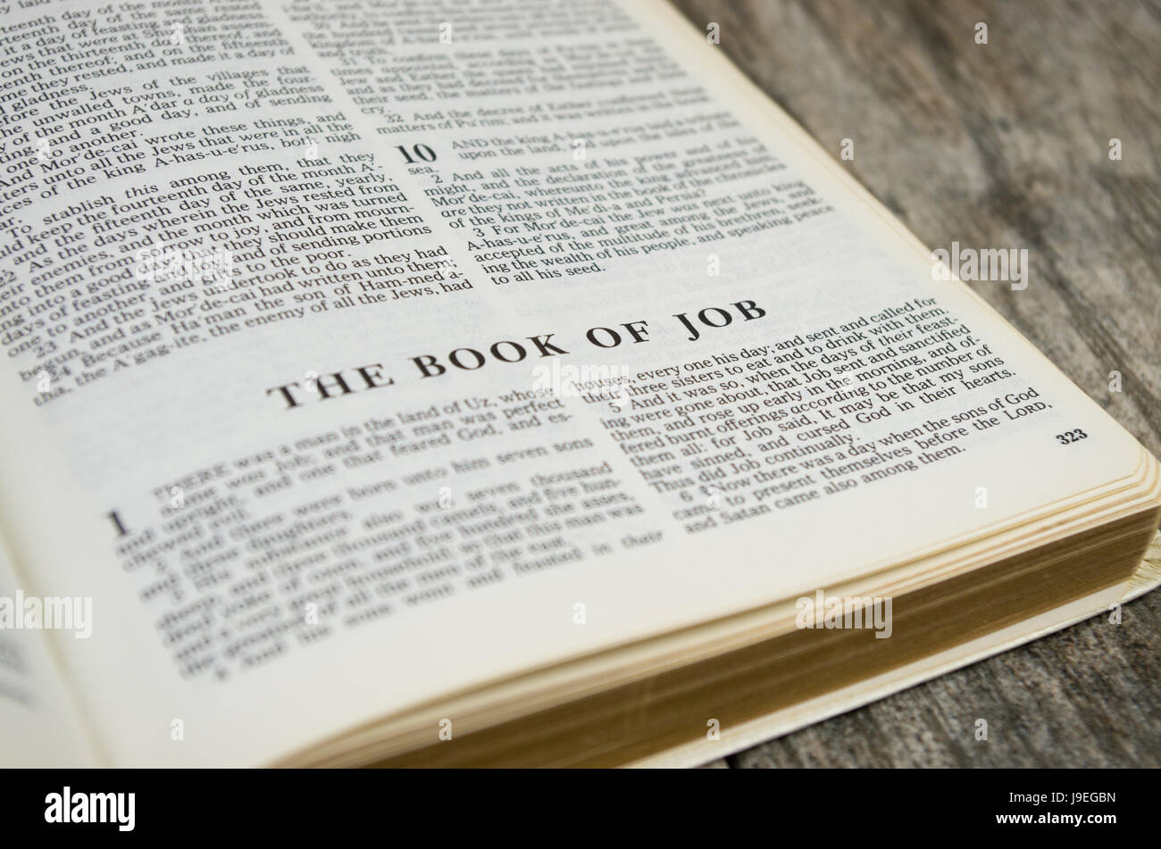 Page de titre pour le livre de Job dans la Bible - King James Version Banque D'Images