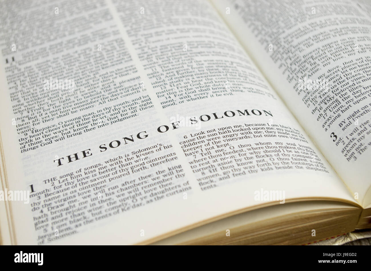 Page de titre pour la chanson de Salomon dans la Bible - King James Version Banque D'Images