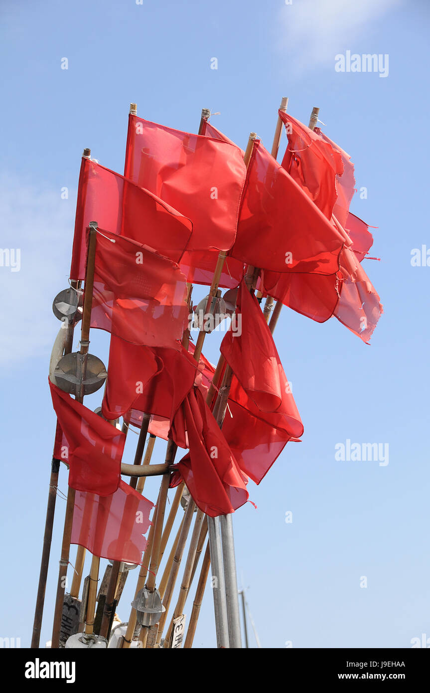 Pêche, marquage, drapeaux, drapeau, maritime, de la pêche, de la pêche, marquage, drapeaux, Banque D'Images