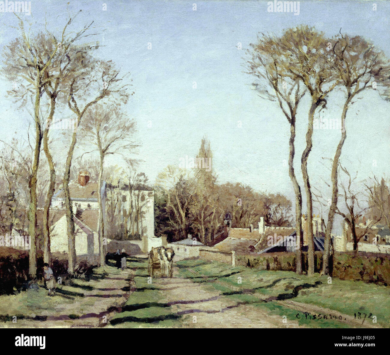 Camille Pissarro entrée du village de voisins 1872 Musée d'Orsay Paris Banque D'Images