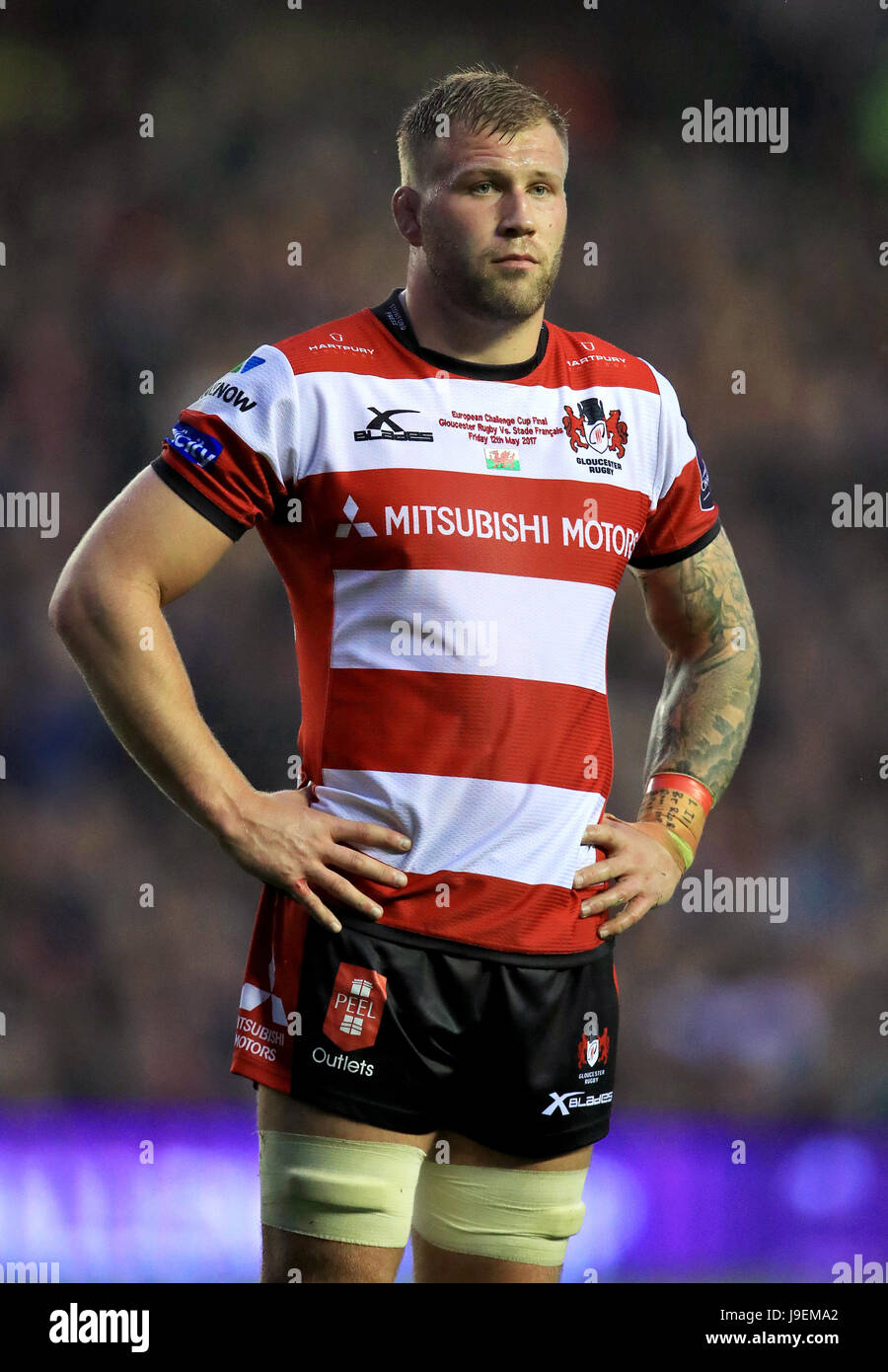 Gloucester Rugby's Ross Moriarty au cours de l'European Challenge Cup Finale à Murrayfield, Edinburgh BT Banque D'Images