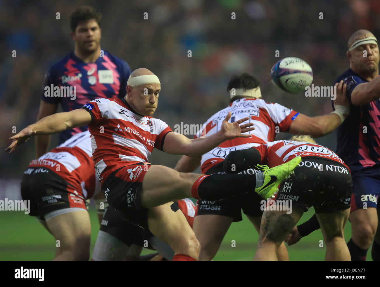 Gloucester Rugby's Willi Heinz au cours de l'European Challenge Cup Finale à Murrayfield, Edinburgh BT Banque D'Images