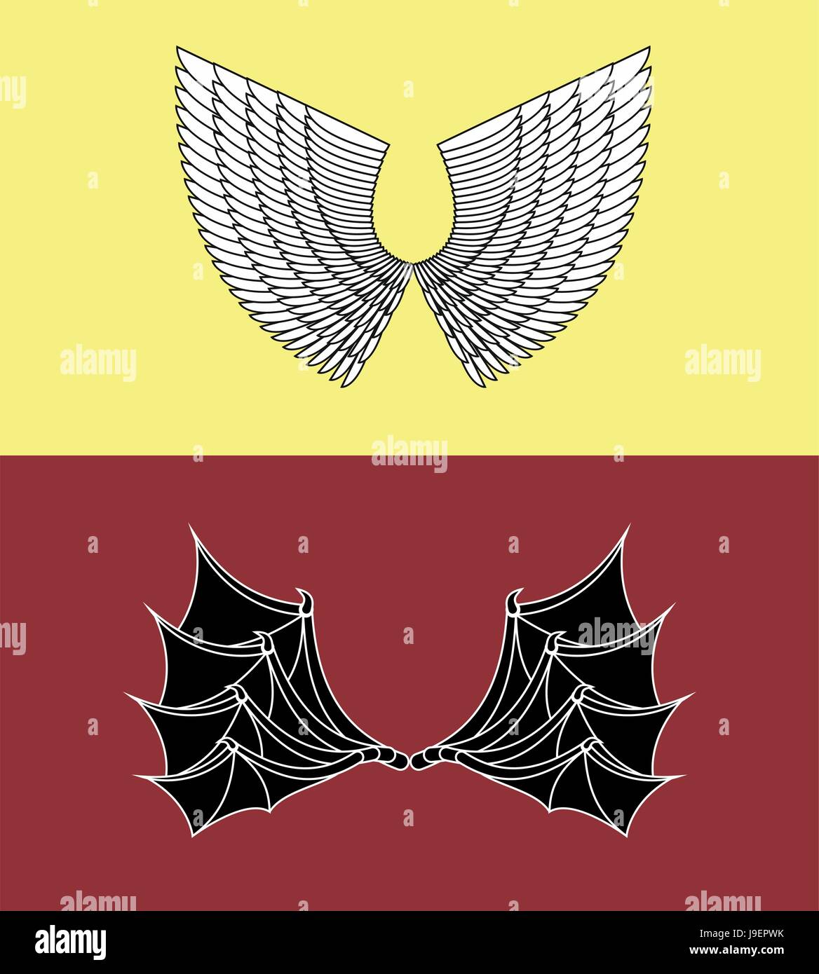 Aile ange et demon dessin Banque de photographies et d’images à haute résolution Alamy