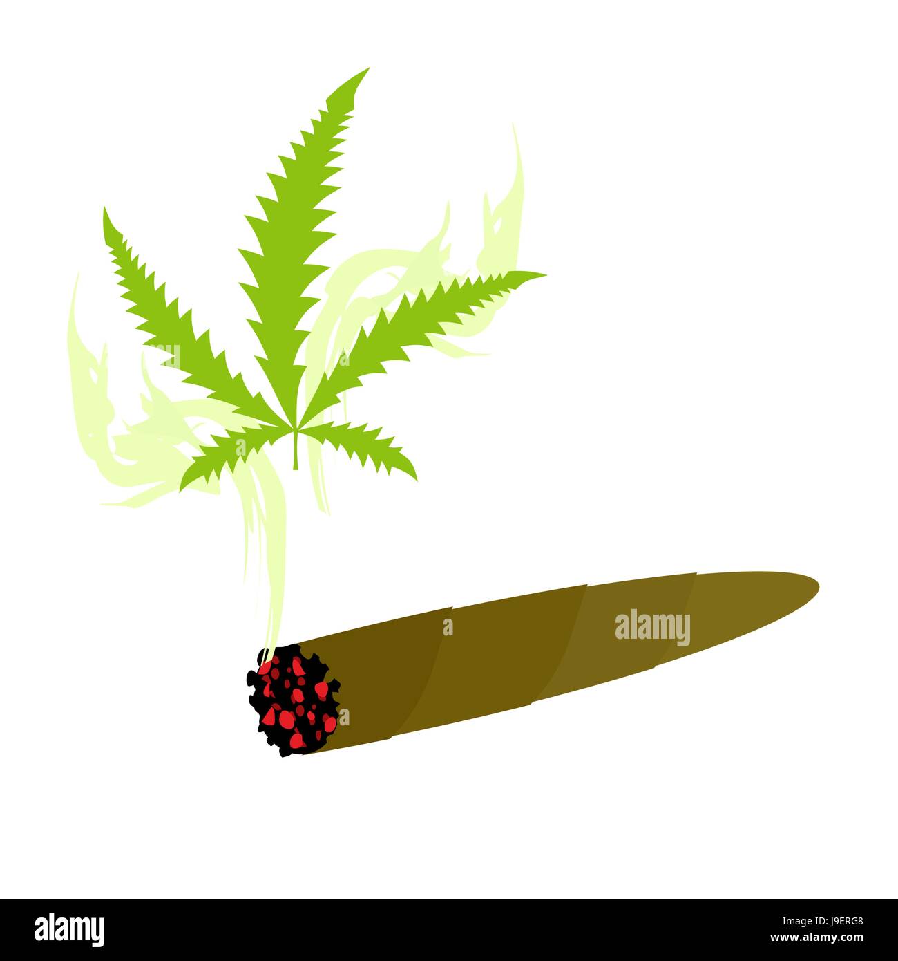 Avec la cigarette de marijuana. Knabis et fiche médicament fumée. Vector illustration Illustration de Vecteur