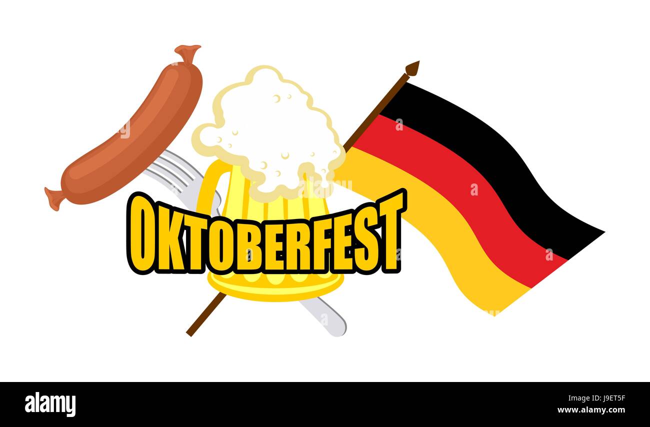 Beer mug et pavillon de l'Allemagne - symbole de la bière. Vector