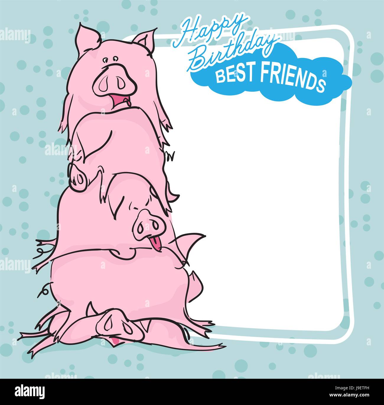 Joyeux Anniversaire Bande De Porcs Meilleurs Amis Pour Toujours Carte De Vœux Image Vectorielle Stock Alamy