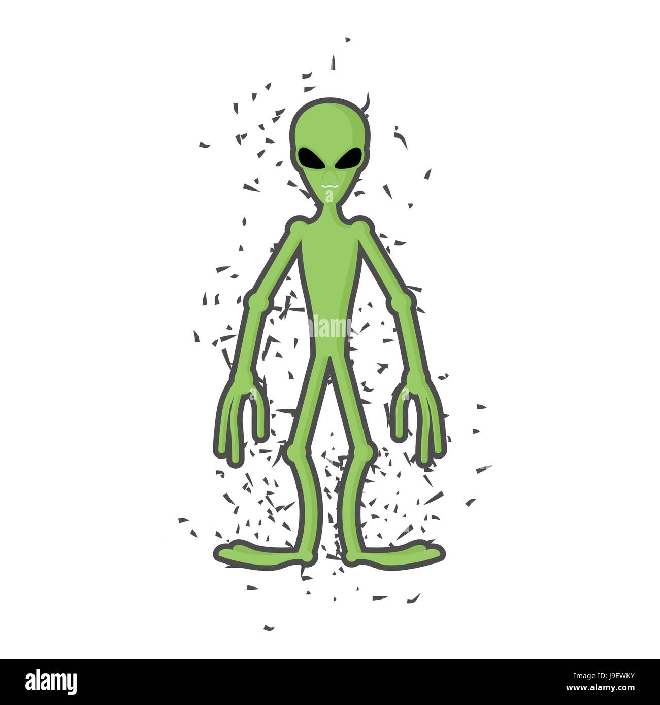 Alien vert sur fond blanc. Extraterrestre humanoïde. Vector illustration. Illustration de Vecteur
