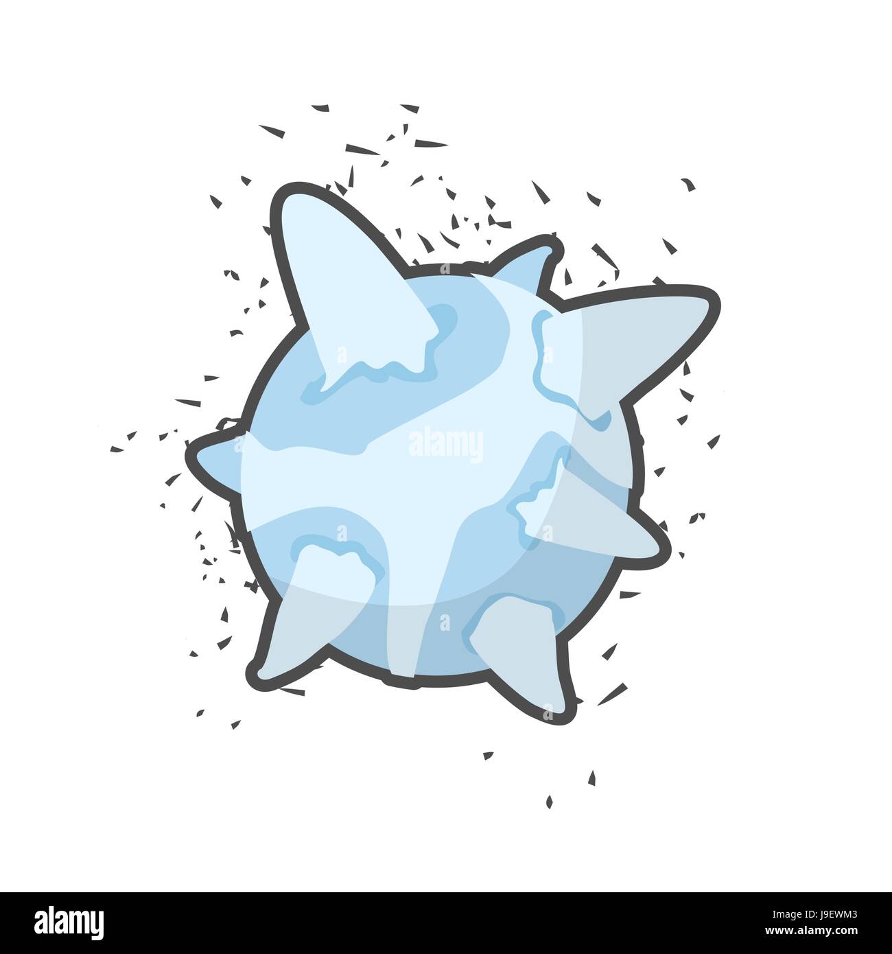 Planète glacée. Blue Star avec de la glace. Vector illustration. Illustration de Vecteur