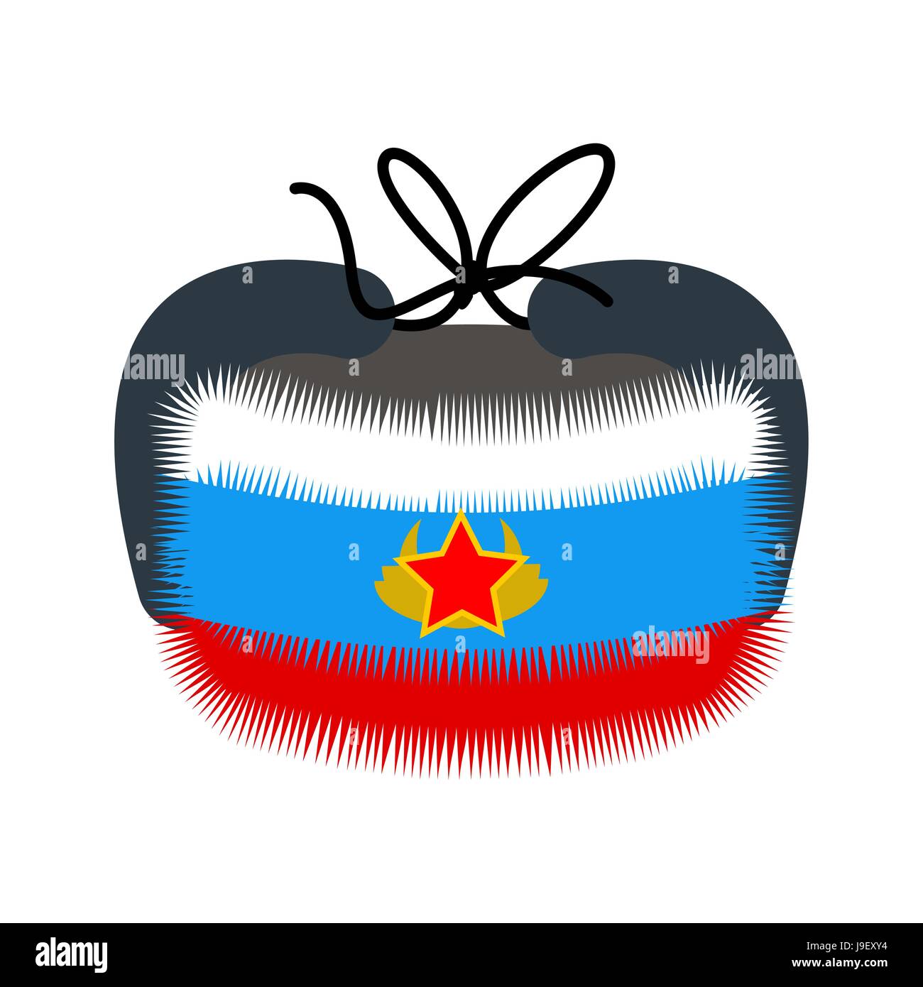 Ushanka. Chapeau d'hiver traditionnel en Russie. Chapeau chaud en couleur  d'un drapeau de la Russie. Casque fourrure tricolore patriote Image  Vectorielle Stock - Alamy
