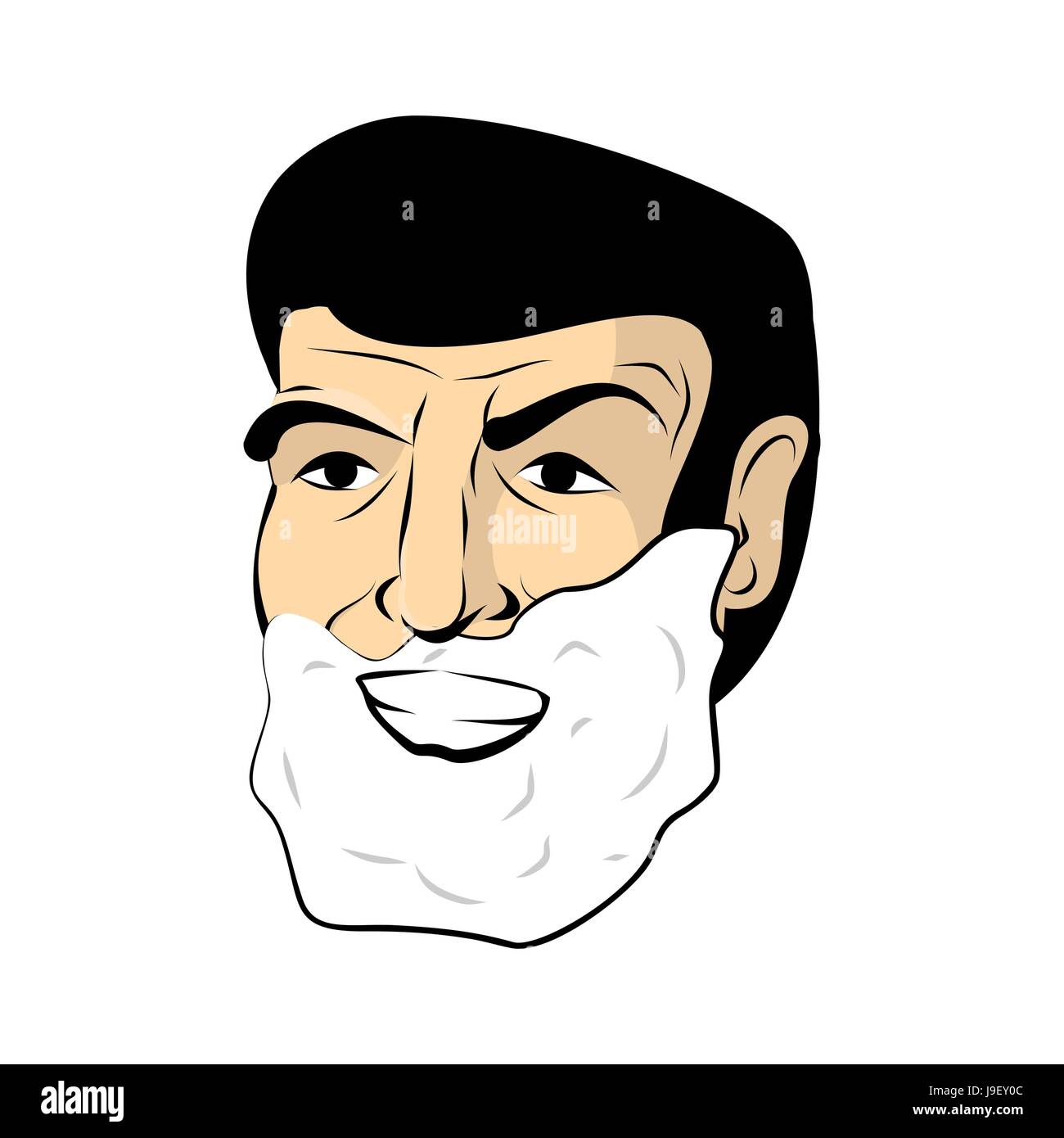 Homme mousse à raser. Mens tête. Le rasage de la barbe et moustache Image  Vectorielle Stock - Alamy