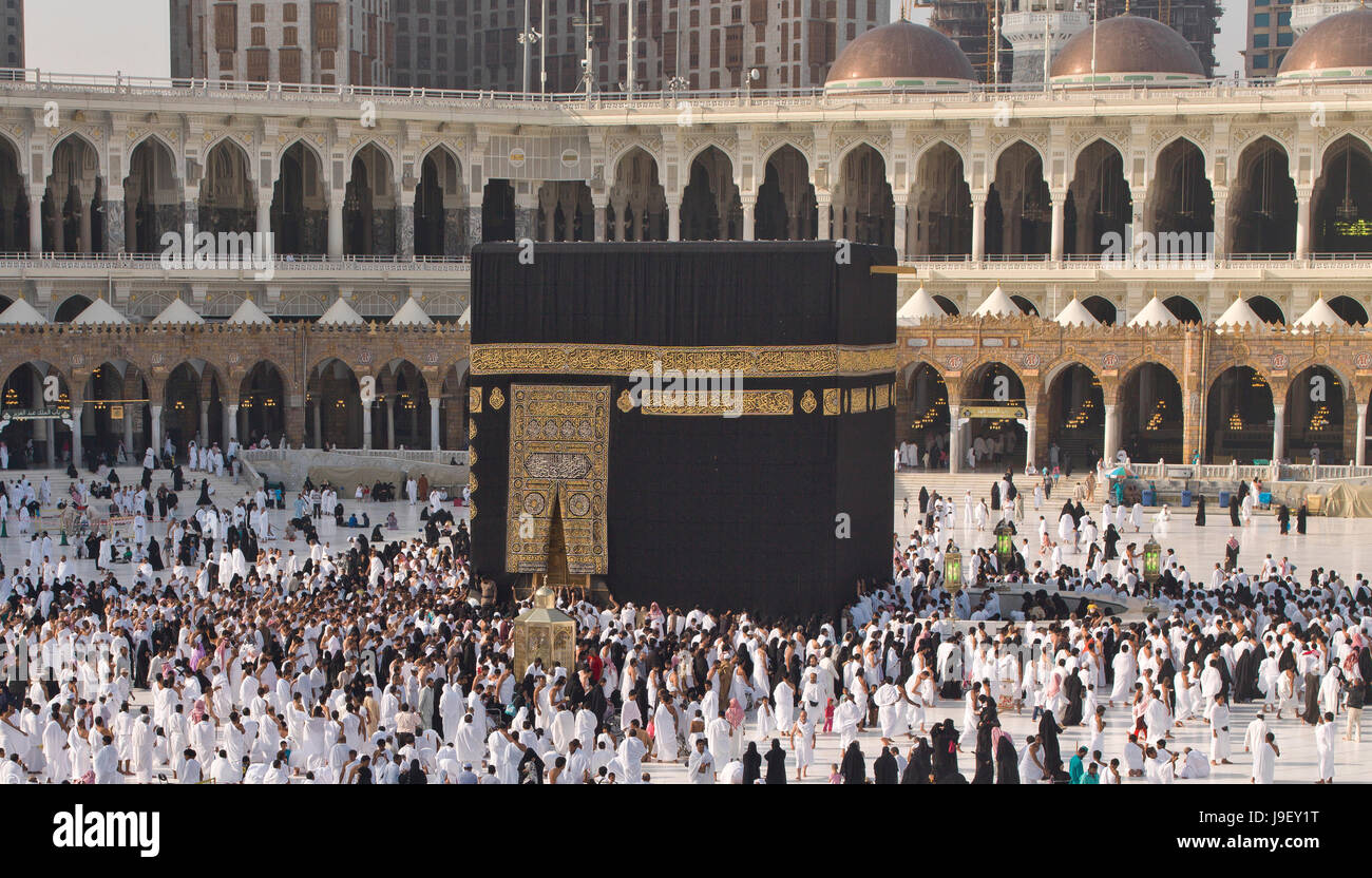 Prière à la Kaaba Banque D'Images
