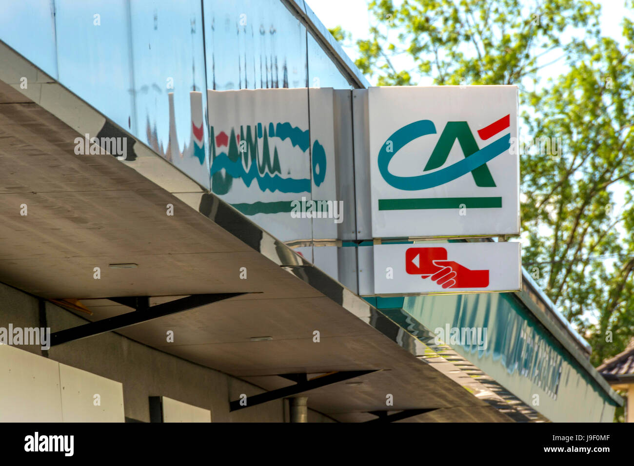 Crédit Agricole signe, France Banque D'Images