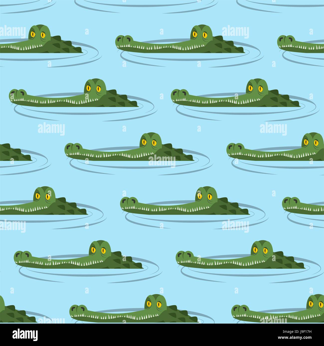 Crocodile dans l'eau modèle homogène. Grand Marais en alligator ornement. Cute des caïmans tête dans l'arrière-plan de l'étang. Texture animale Africaine sauvage. L'eau grand r Illustration de Vecteur