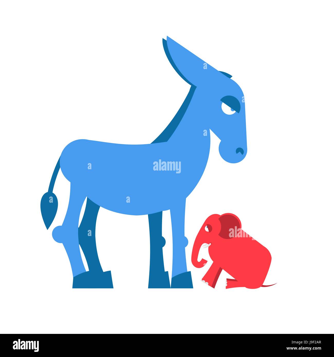 Big Blue Donkey et little red elephant symboles de partis politiques en  Amérique. Démocrates contre républicains. Pour l'opposition politique aux  Etats-Unis. Symbole de po Image Vectorielle Stock - Alamy