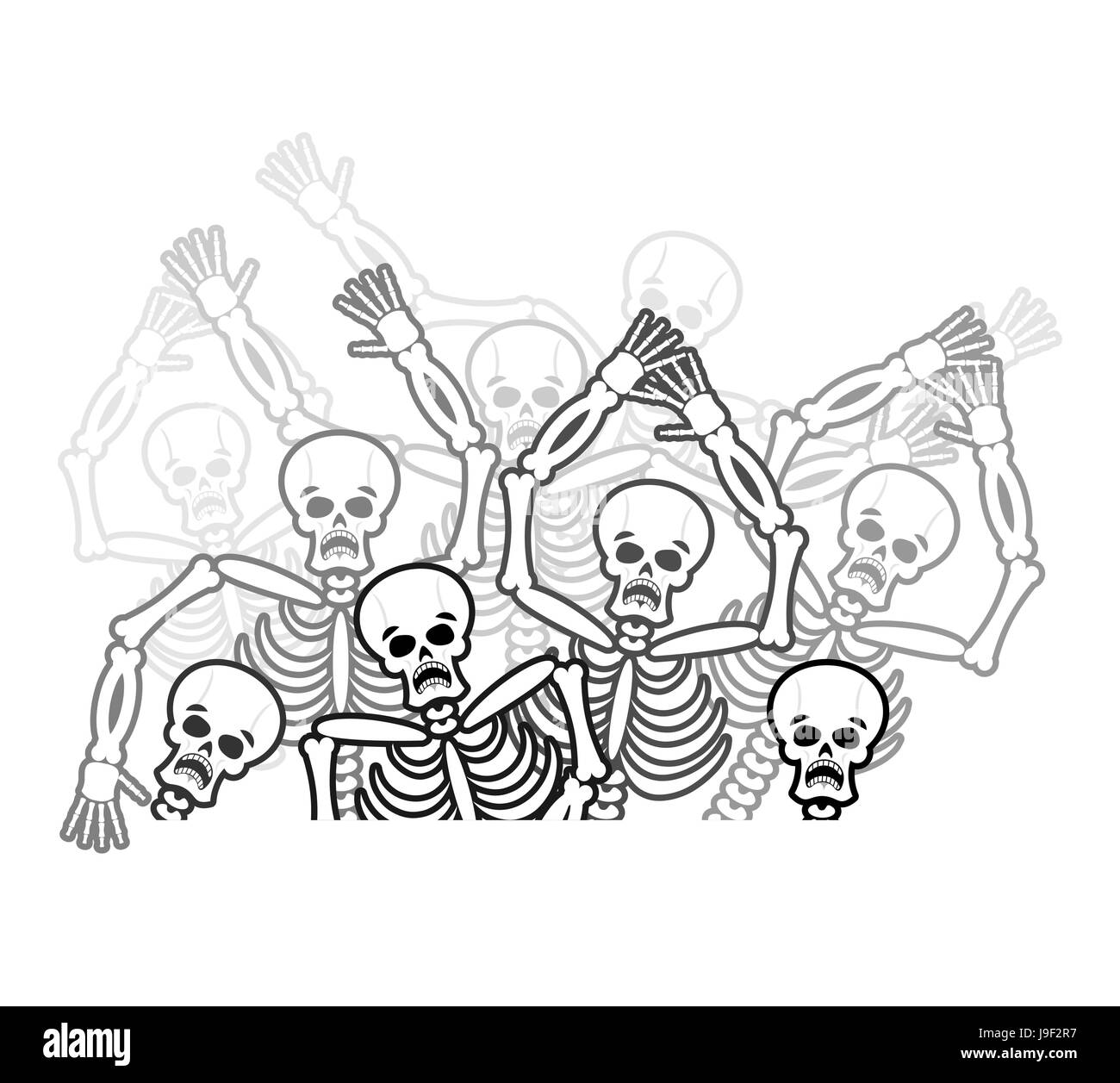 Les pécheurs en enfer. restless soul. Mort dans Underworld. Squelettes criant pour l'aide. Prix payé pour les péchés. Hells tourments. Illustration religieuse. Illustration de Vecteur