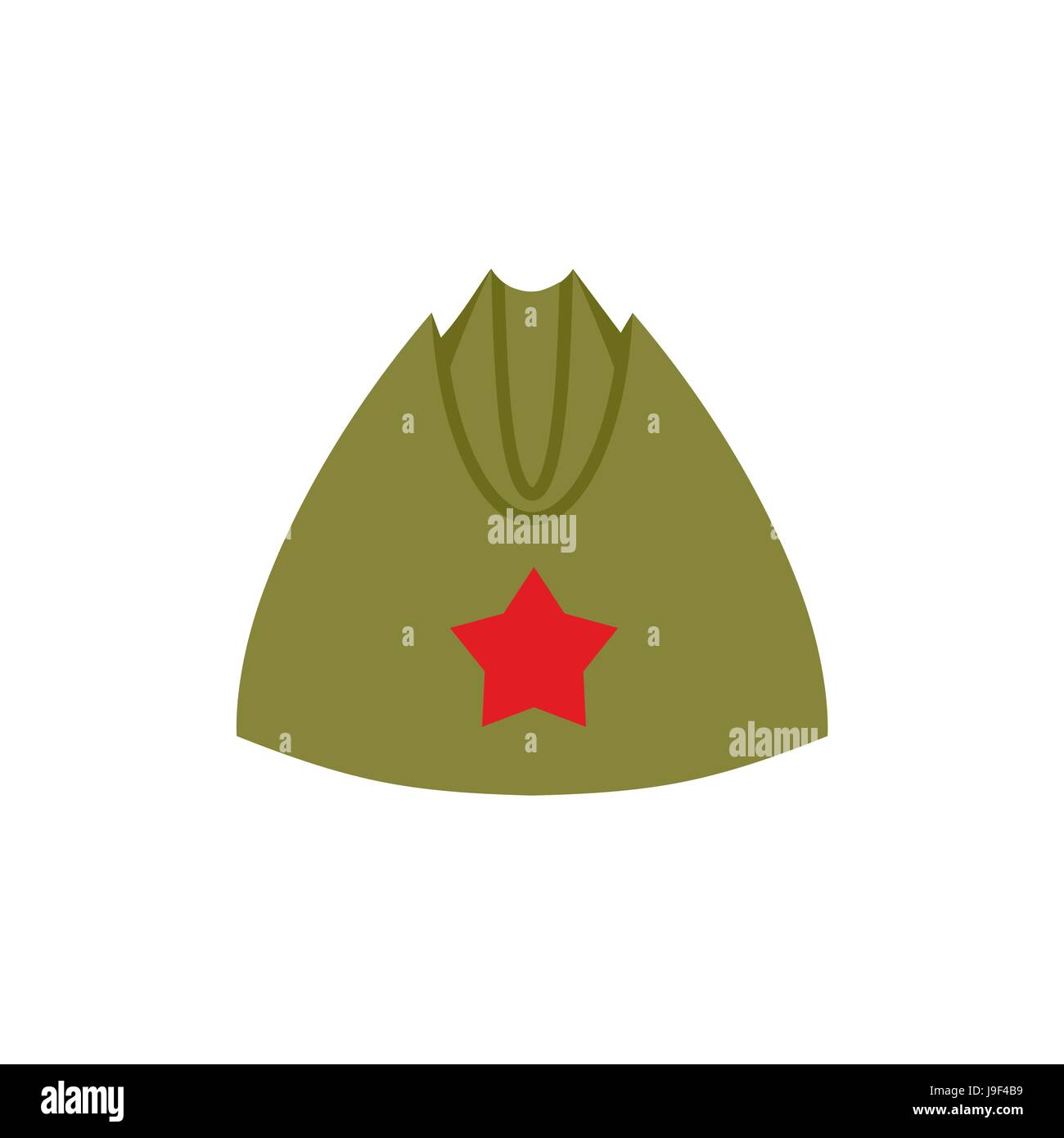 Fourrage militaire retro-cap des soldats russes. Casquette militaire vintage avec star Illustration de Vecteur