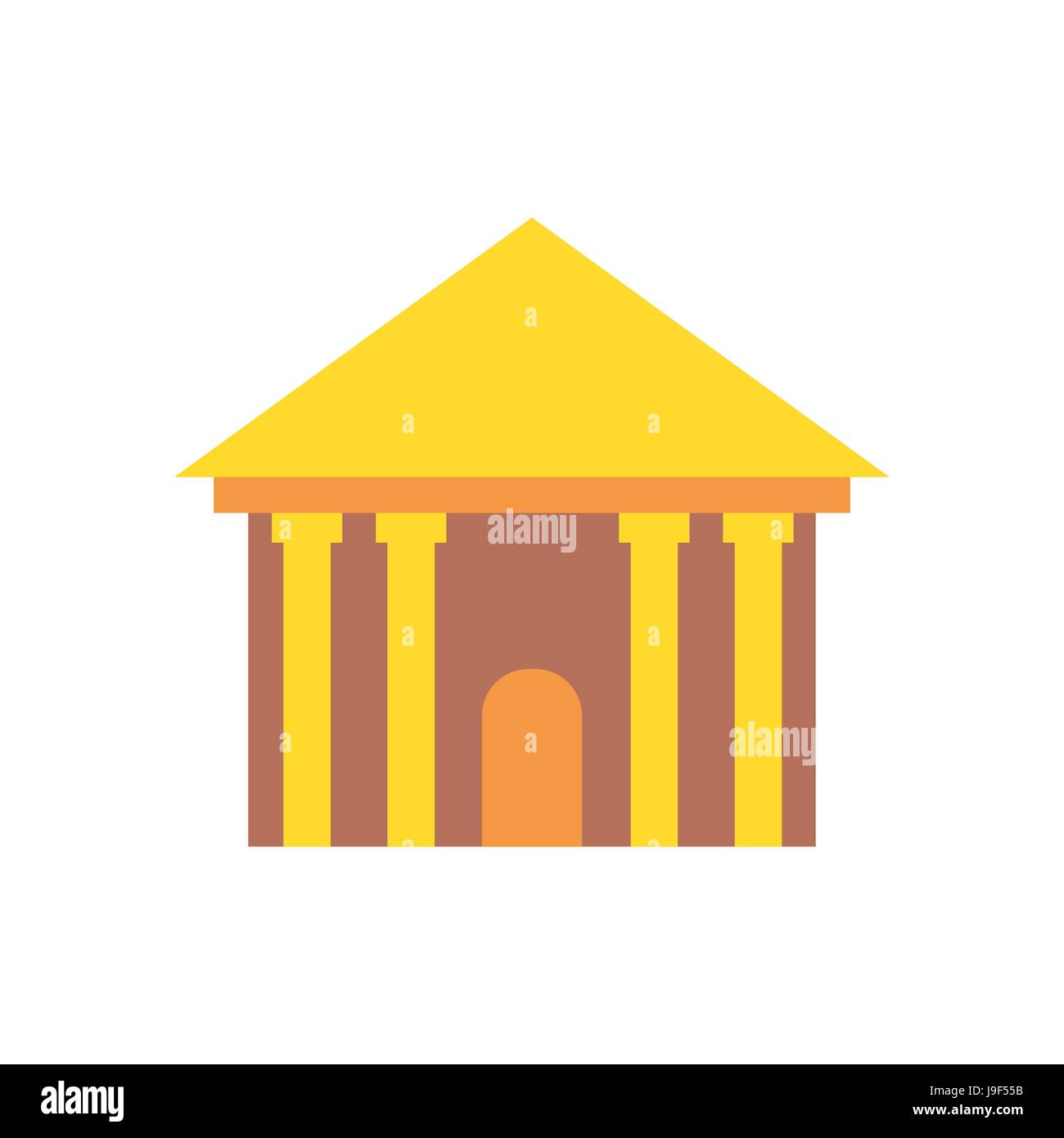 Temple grec isolé. palais à colonnes. Architecture construction ancienne Illustration de Vecteur