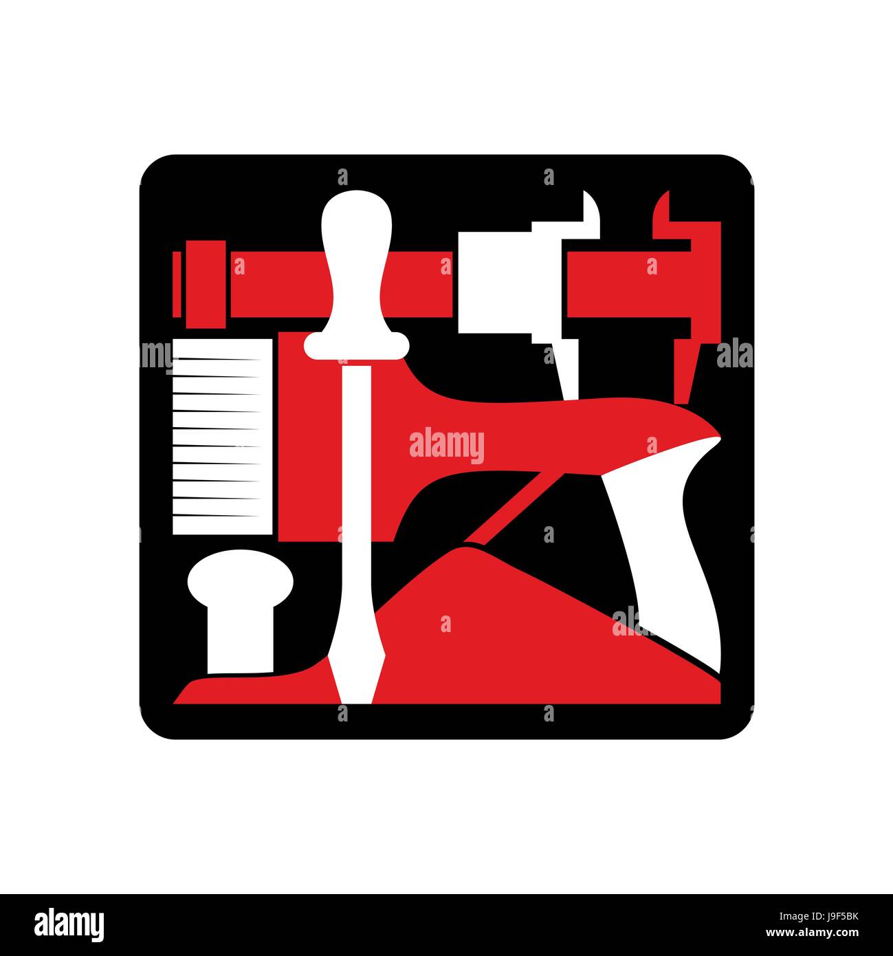 Logo de réparation. Emblème de l'outil de réparation. Tableau de signe.  Outils de serrurier industriel Image Vectorielle Stock - Alamy