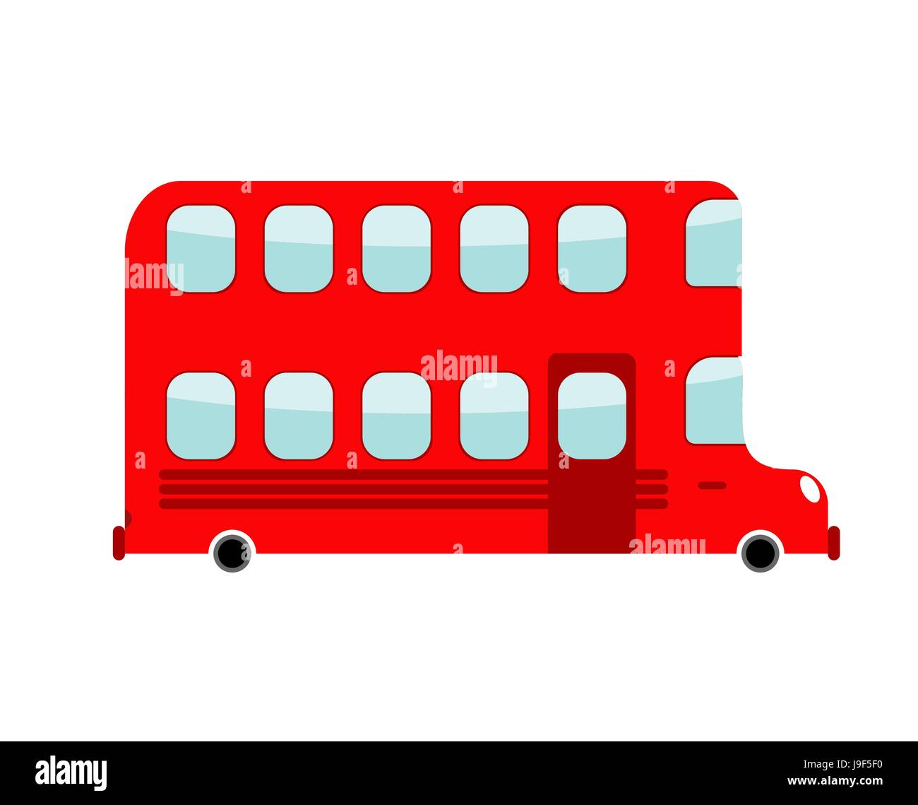 Double-decker bus London style cartoonesque. isolés. Transport sur fond blanc Illustration de Vecteur