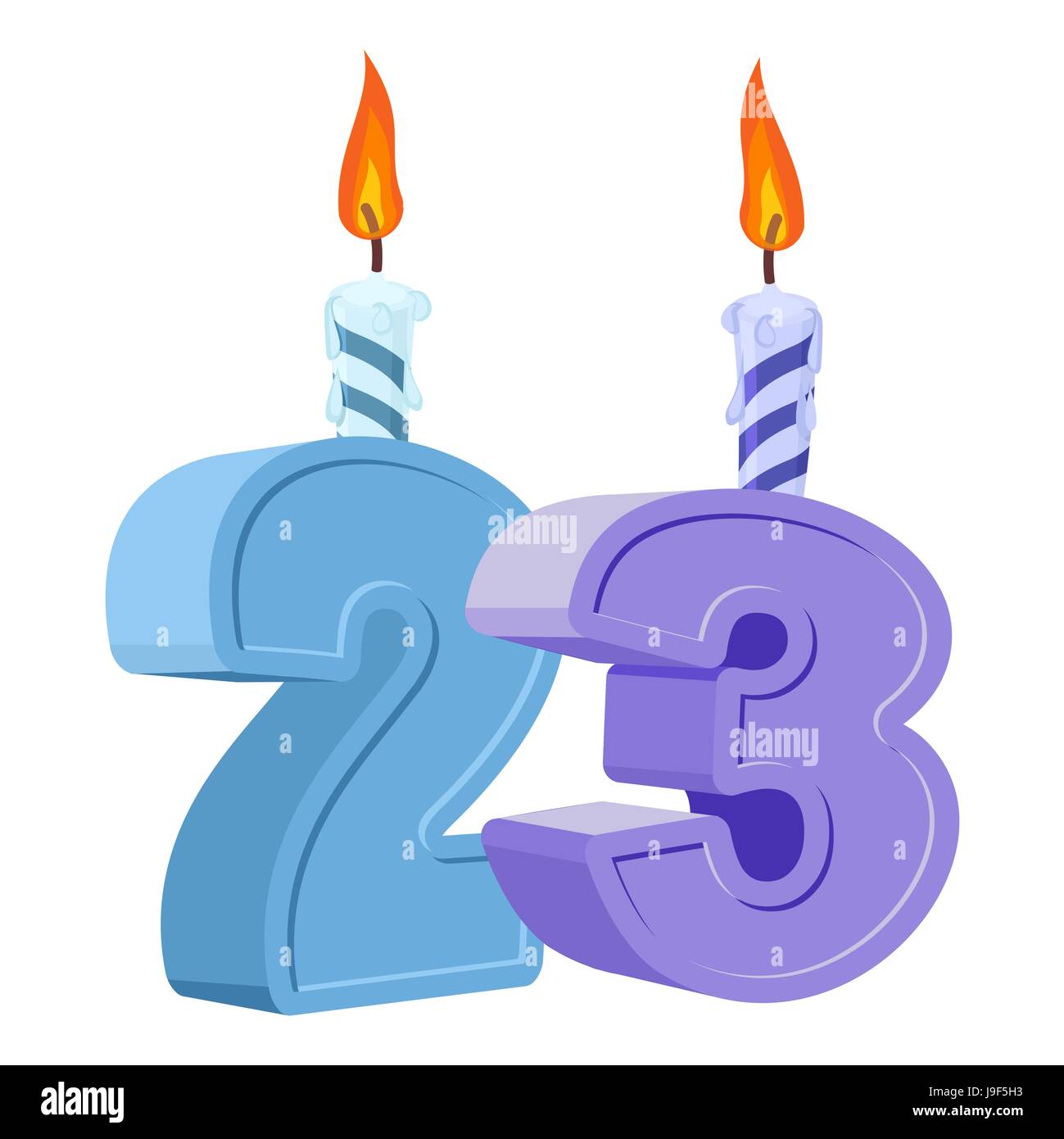 23 Ans Anniversaire Bougie De Fete Avec Numero De Maison De Gateau Vingt Trois Anniversaire Image Vectorielle Stock Alamy