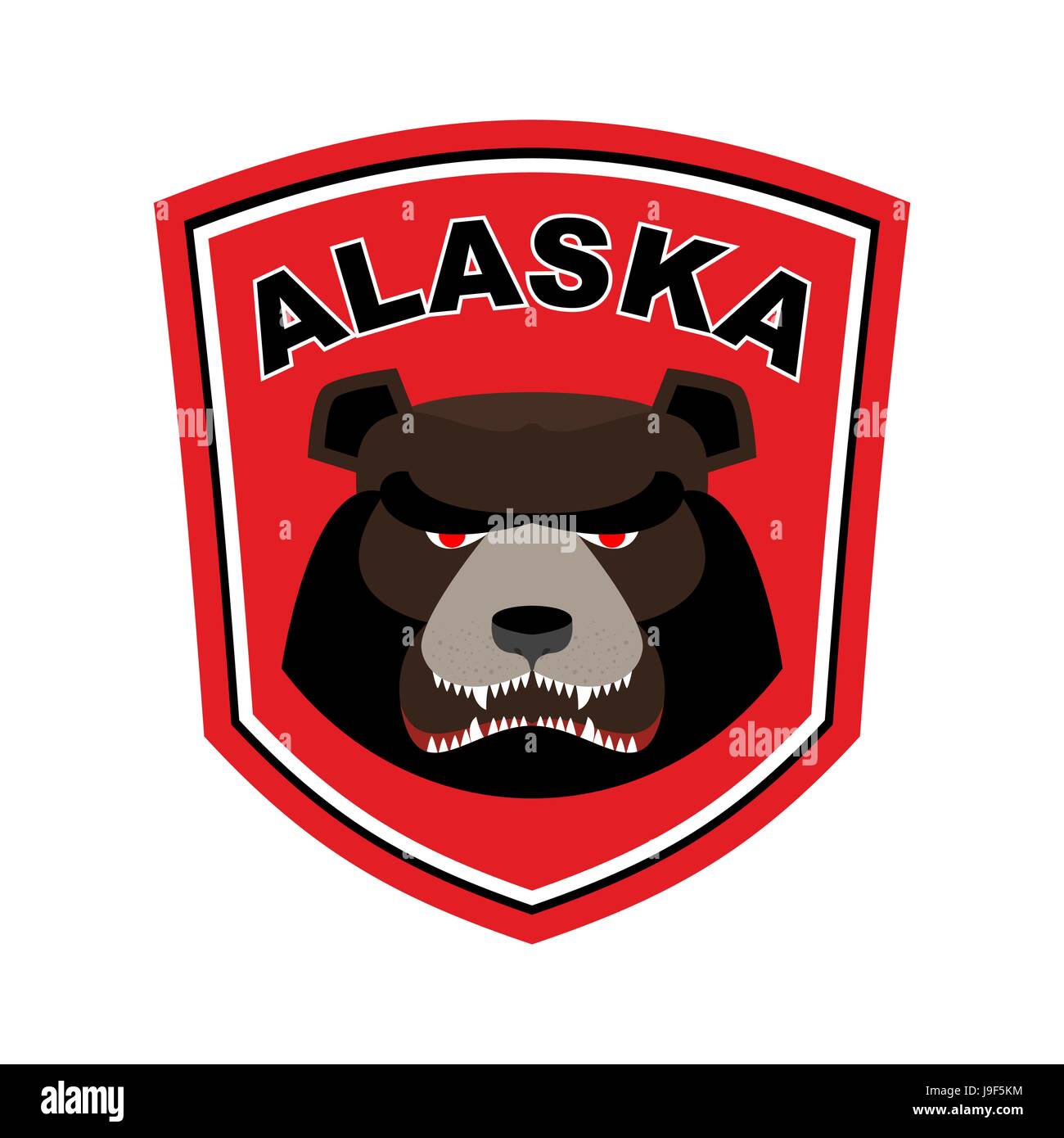 Alaska Grizzly Mascot. Signe de l'emblème de l'ours. Logo d'animaux sauvages pour l'Alaska Illustration de Vecteur
