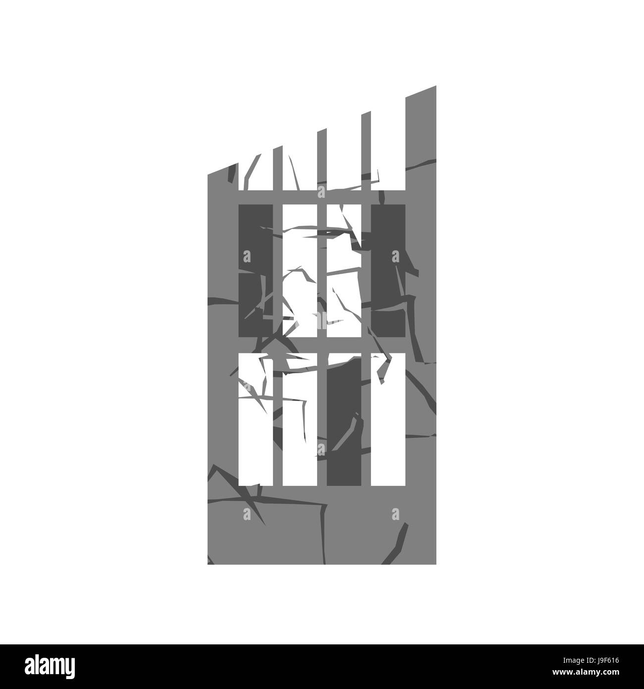 Bâtiment de guerre rompu. Les fissures et les éclats d'installations détruites. L'ouragan démolition maison. L'architecture en ruine du séisme. Catastrophe spontanée. Apo Illustration de Vecteur