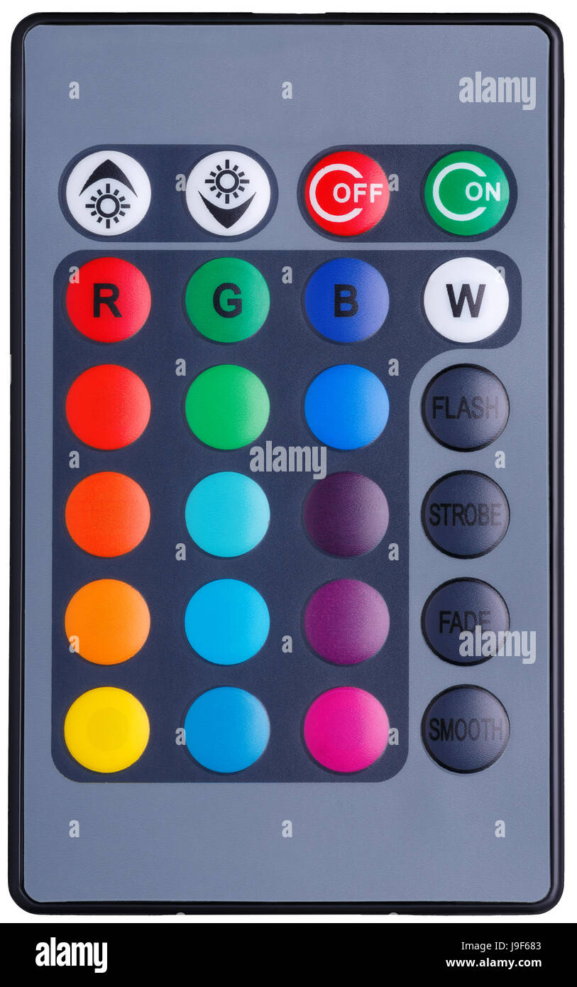 Commande à distance du système d'éclairage moderne avec beaucoup de boutons  de couleurs Photo Stock - Alamy