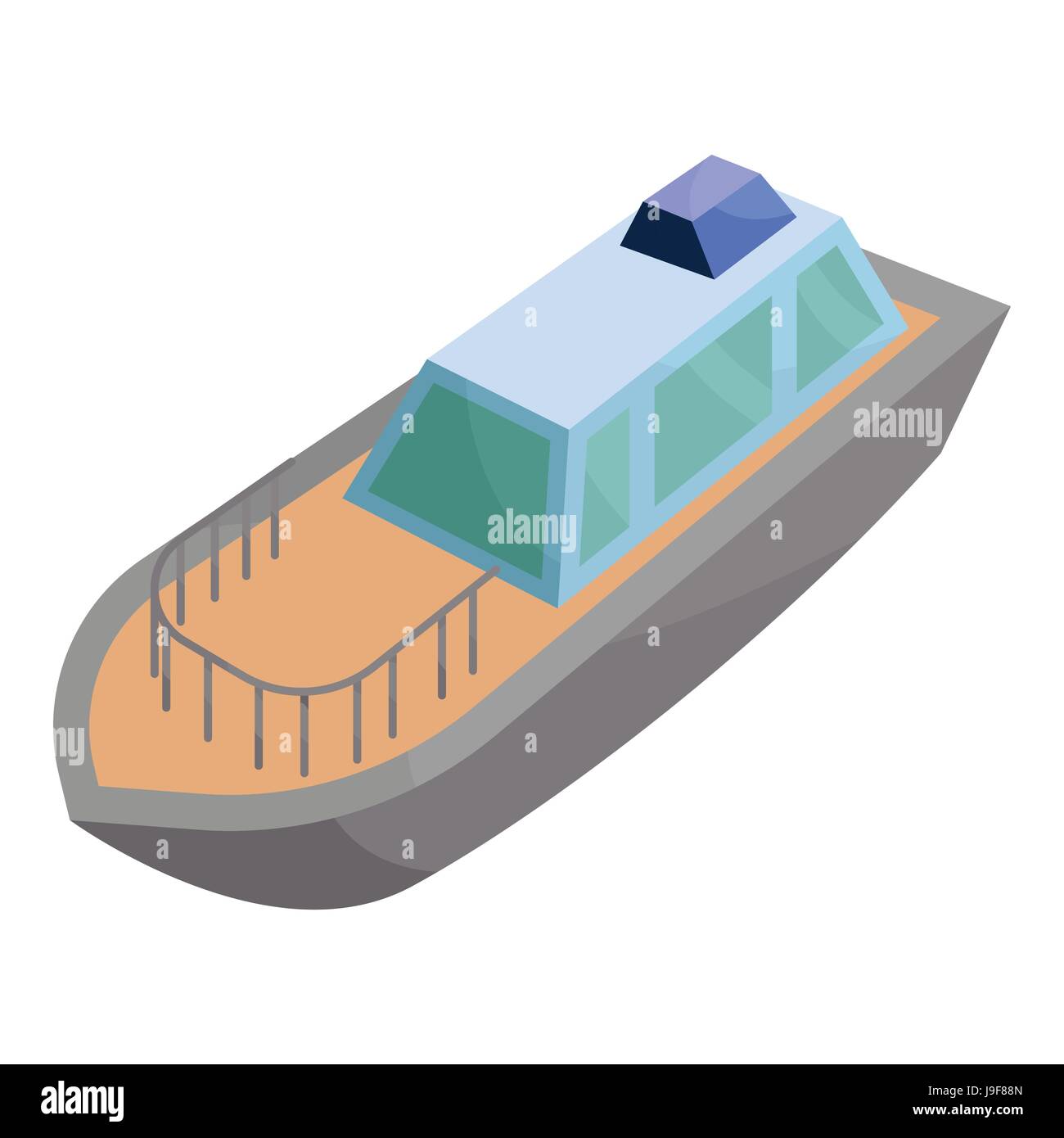 Bateau de Moteur, l'icône de style cartoon Illustration de Vecteur