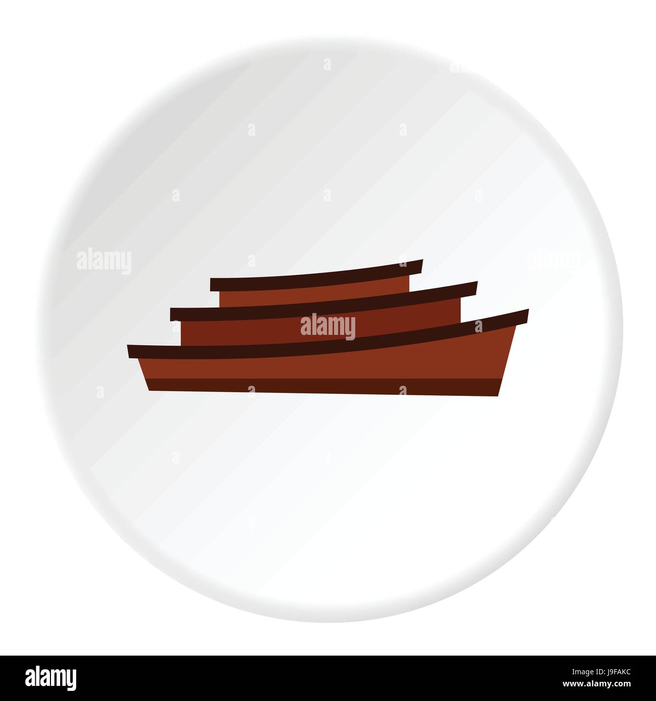 L'icône de bateaux en bois, style plat Illustration de Vecteur