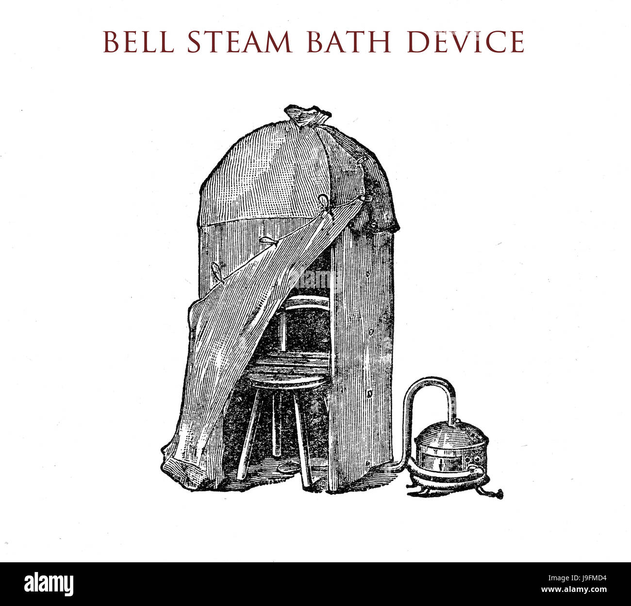 Appareil à vapeur Bell,vintage illustration Banque D'Images