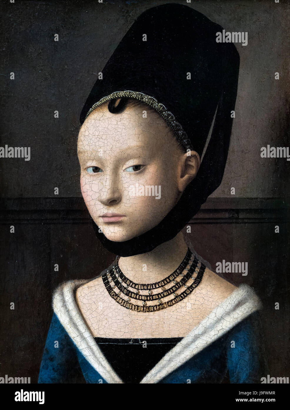 Petrus Christus (1425-1476) 'Portrait d'une jeune femme", huile sur panneau de chêne, c.1470 Banque D'Images