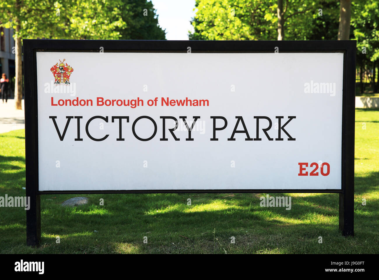 Parc de la victoire dans le quartier branché d'East Village, ancienne maison des athlètes olympiques, à Stratford E20, East London, UK Banque D'Images