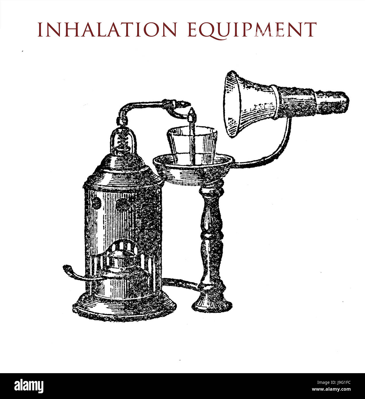 L'inhalation de l'équipement, vintage illustration Banque D'Images