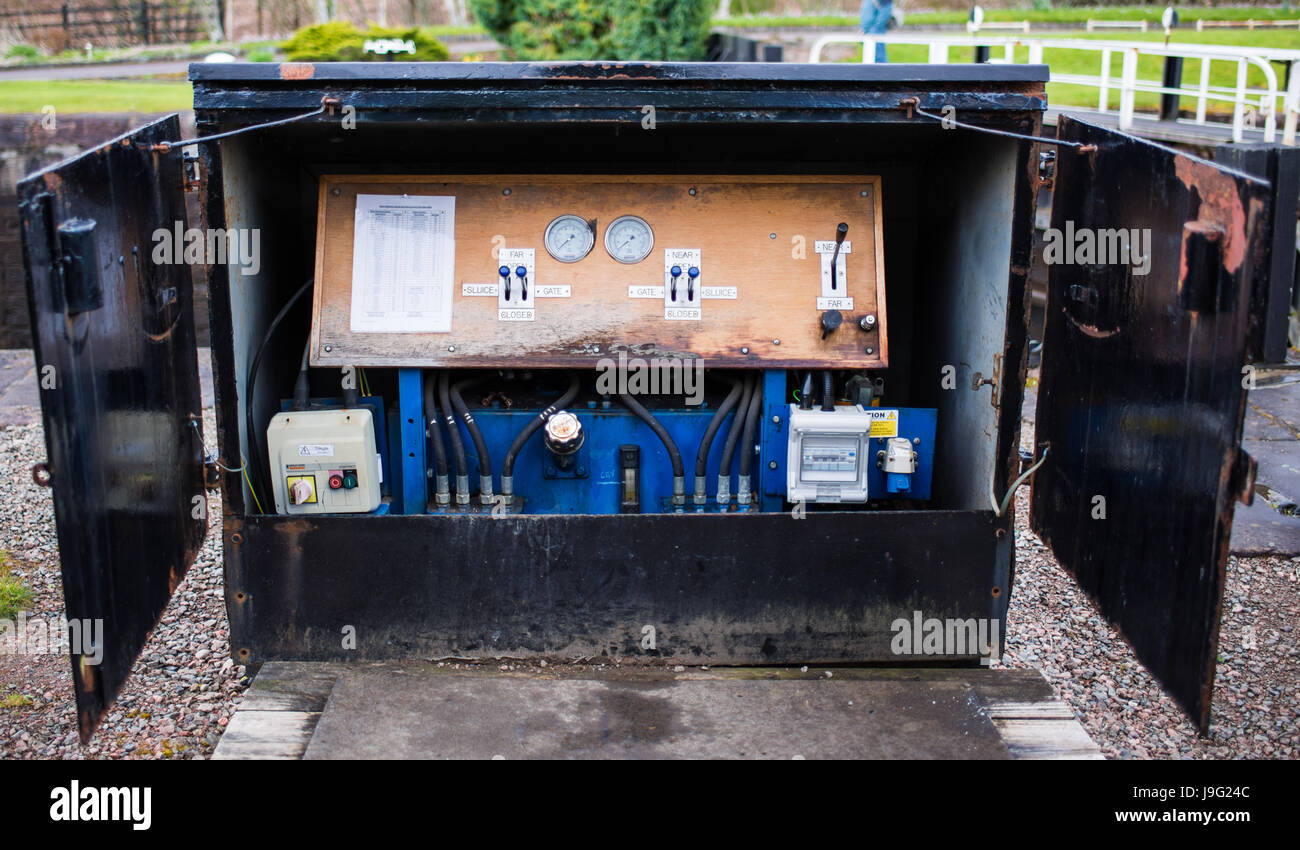 Tableau de bord de l'eau d'exploitation de stationnement au Cullochy Banque D'Images