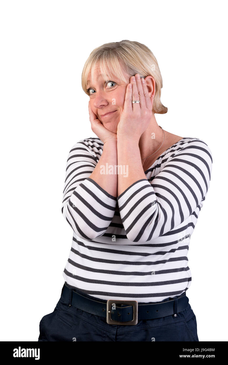 Portrait d'une belle surprise les femmes mûres Banque D'Images