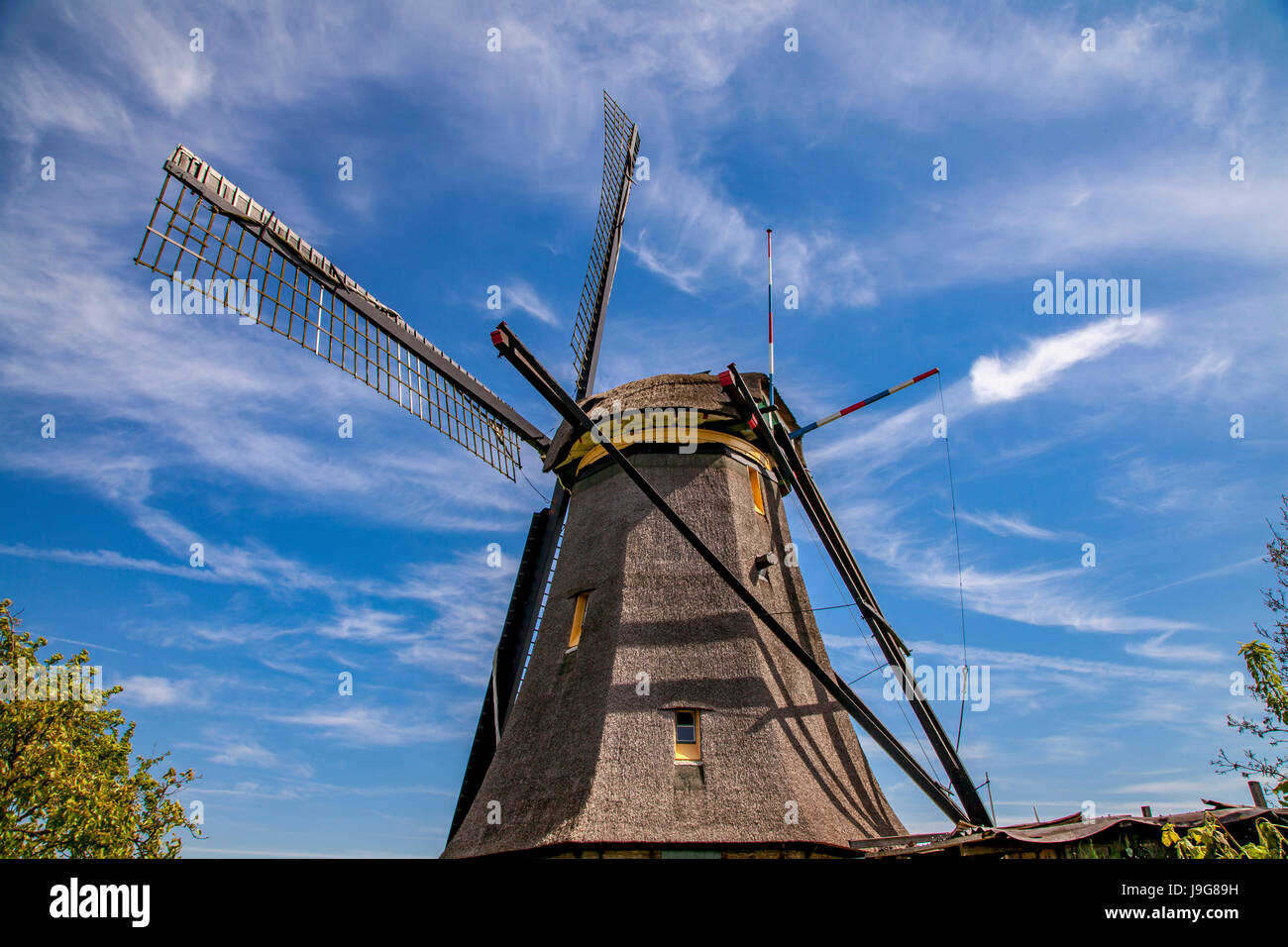 Kinderdijk Moulin Pays-bas du patrimoine culturel mondial de l'Unesco Banque D'Images
