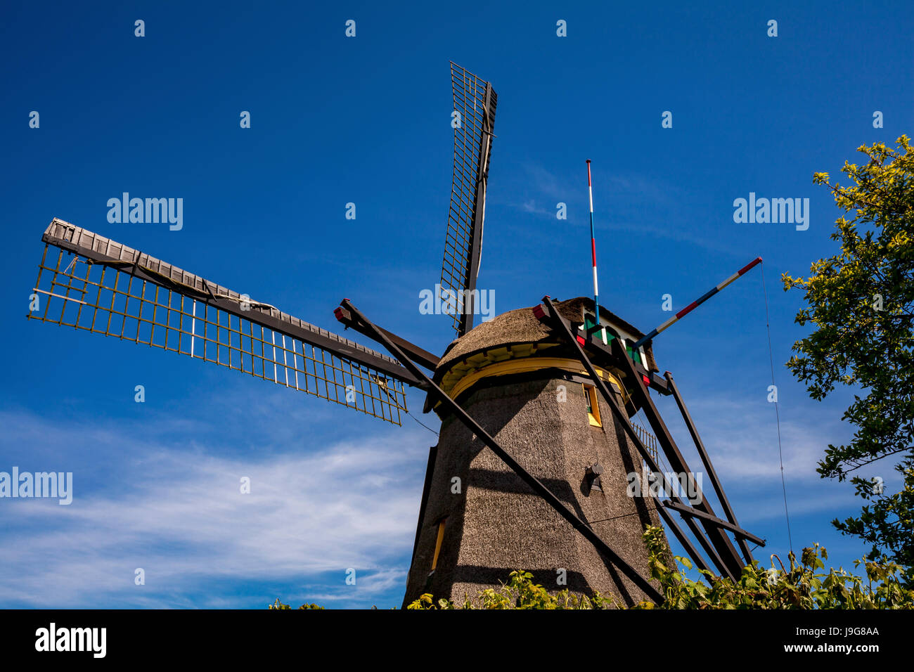 Moulins à vent de Kinderdijk Pays-bas du patrimoine culturel mondial de l'Unesco Banque D'Images